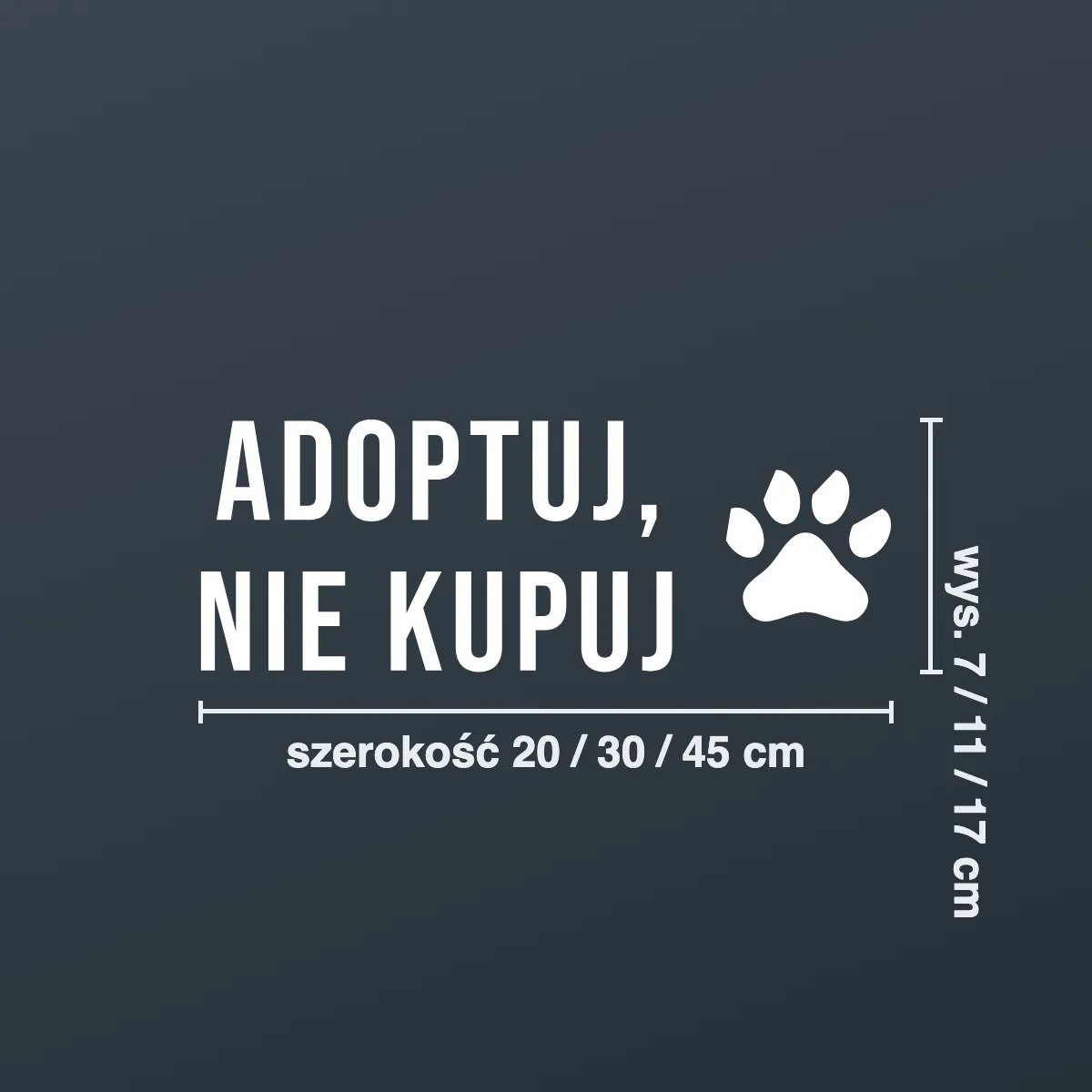 Naklejka „Adoptuj, nie kupuj”