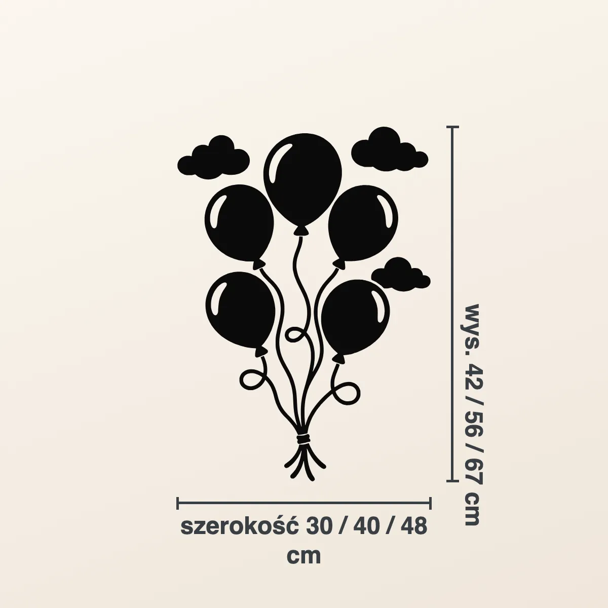 Naklejka na ścianę dla dzieci — Balony na tle chmur
