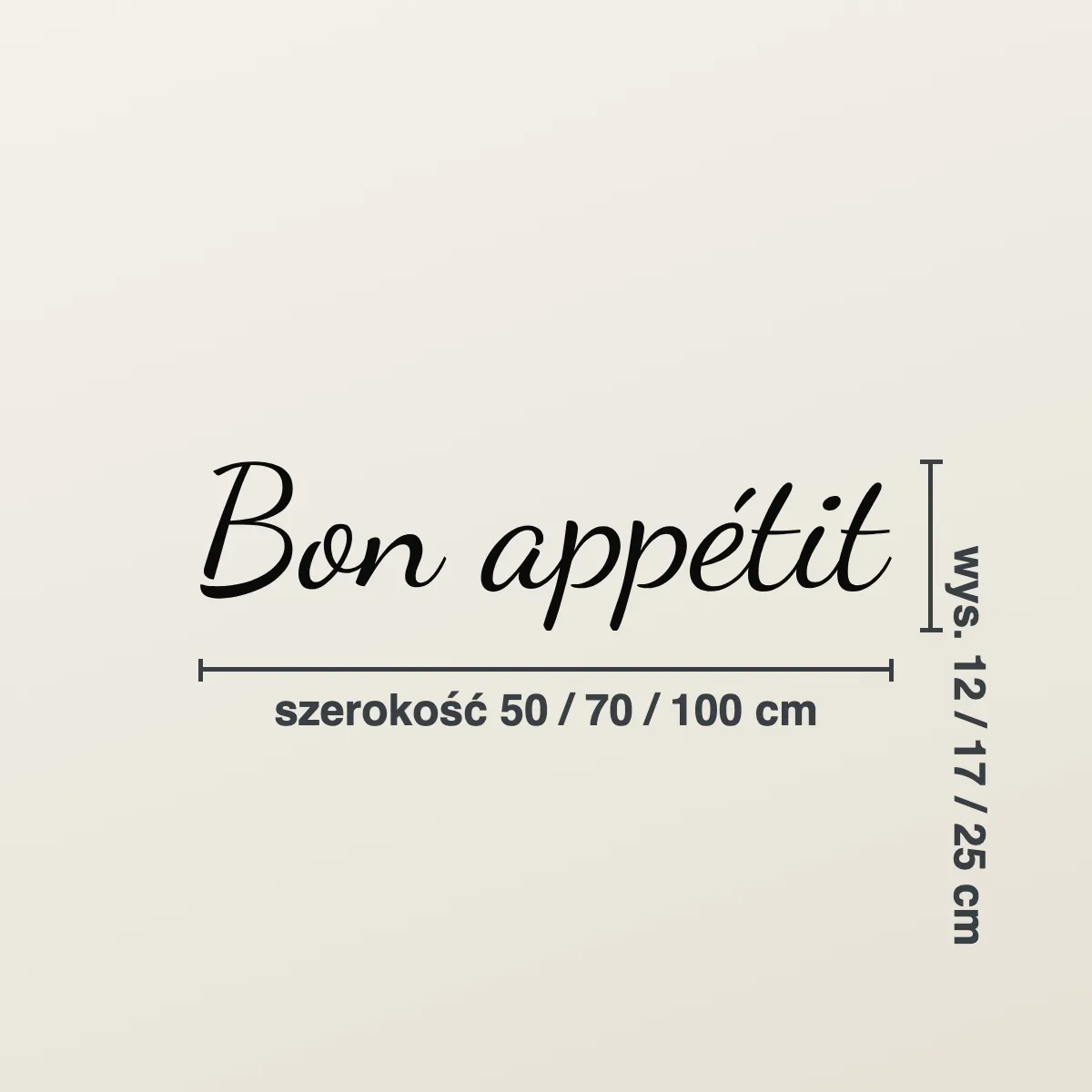 Napis na ścianę do kuchni „Bon appétit”