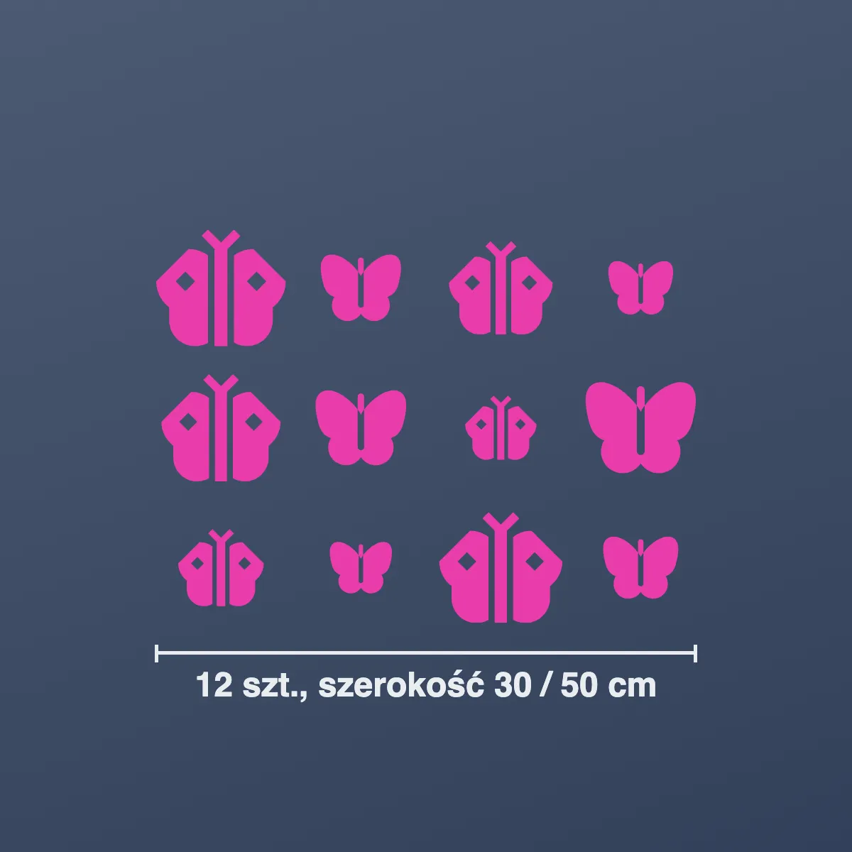 Naklejki na ścianę dla dzieci: motylki (12 szt.)