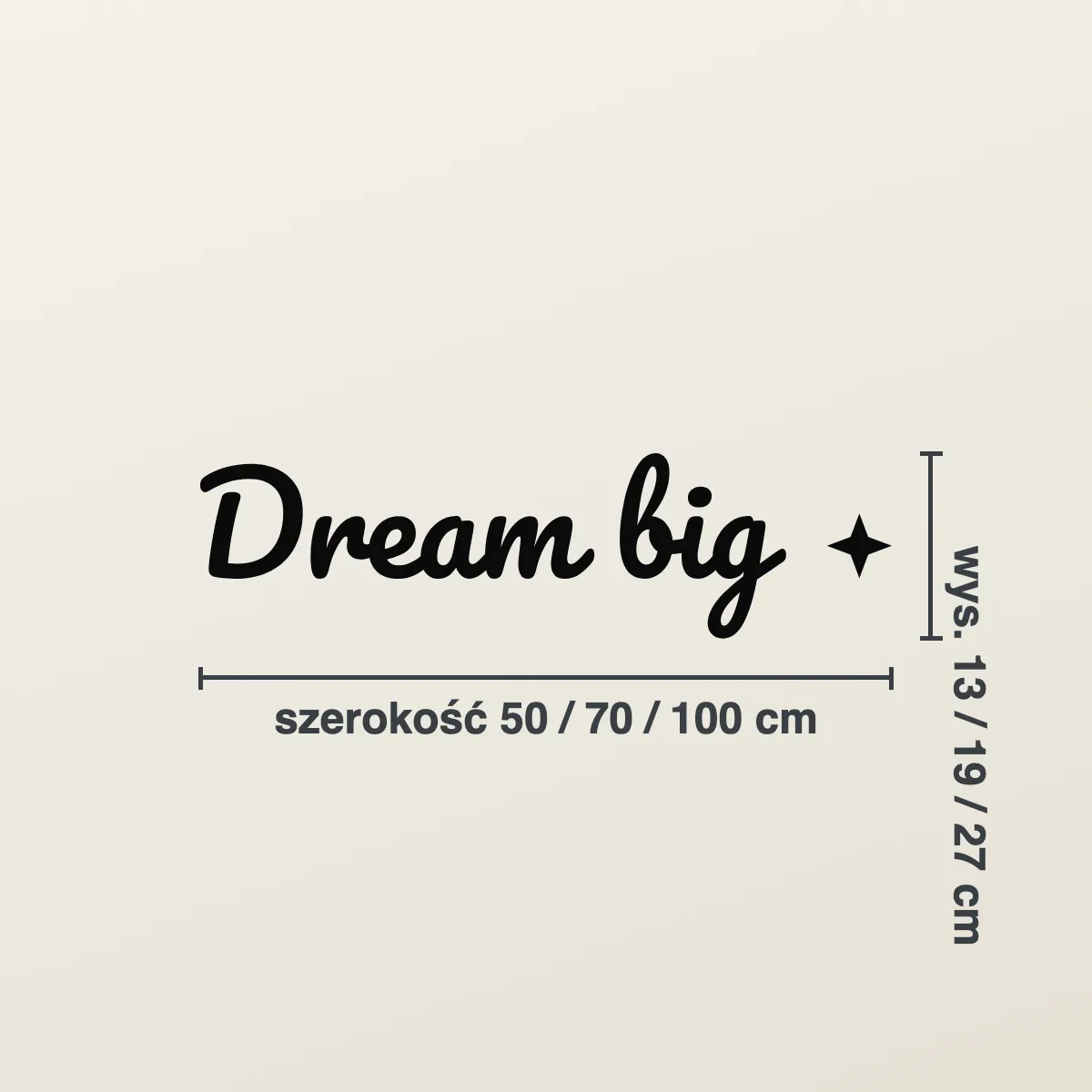 Cytat na ścianę „Dream big”