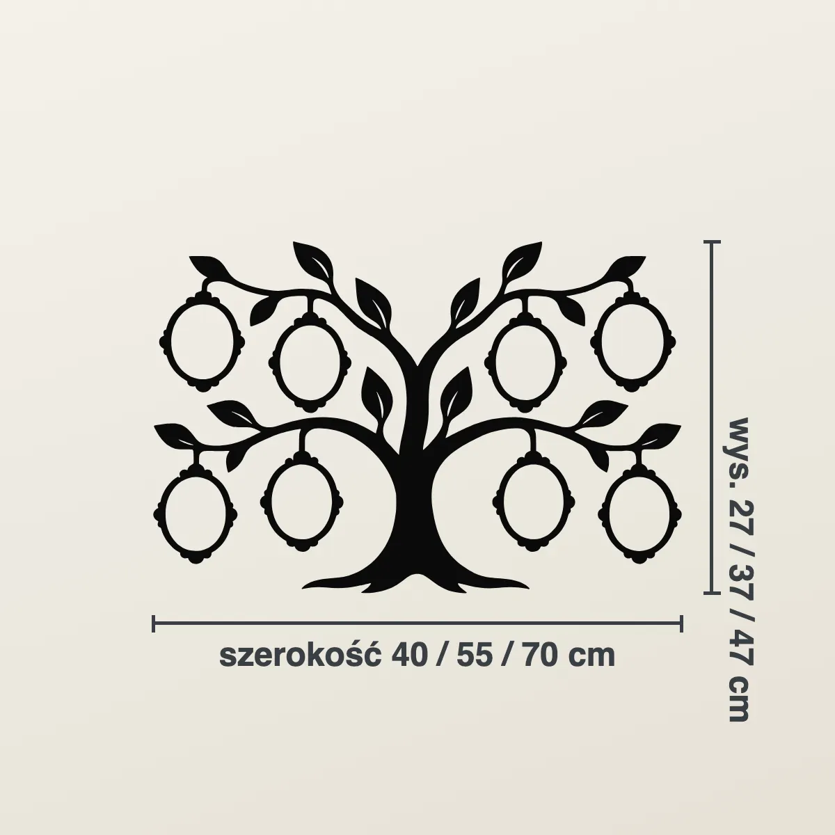 Grafika na ścianę — Drzewo genealogiczne z ramkami