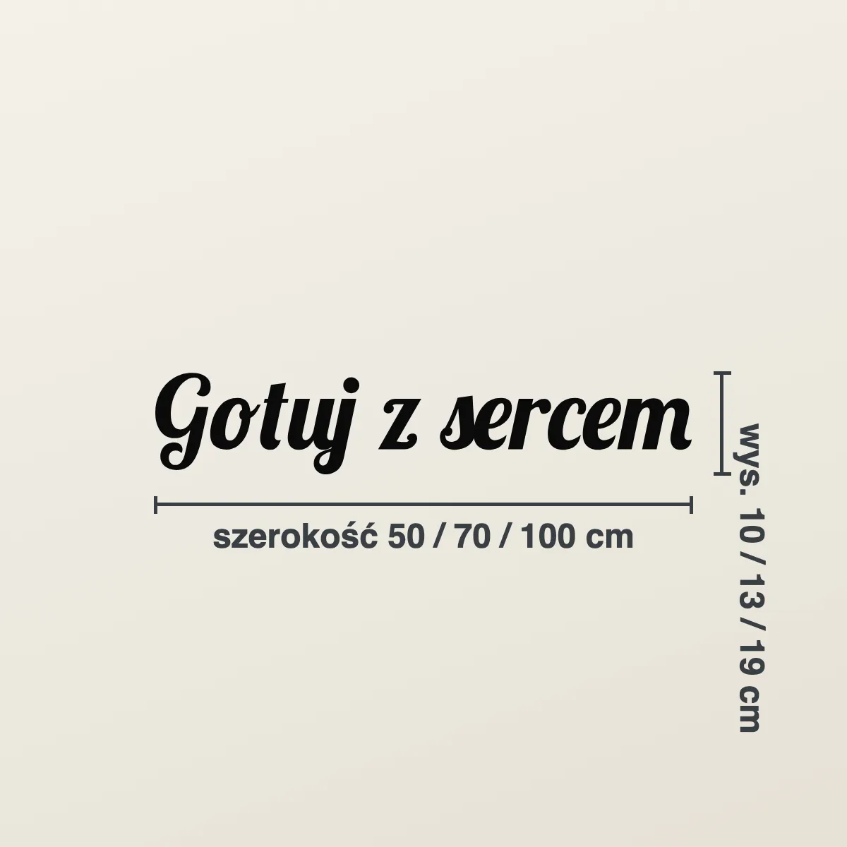 Napis na ścianę do kuchni „Gotuj z sercem”