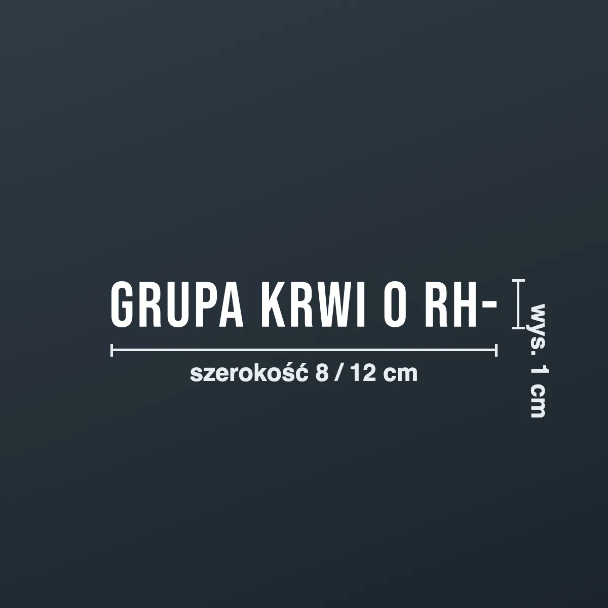 Naklejka z grupą krwi 0 Rh- na kask