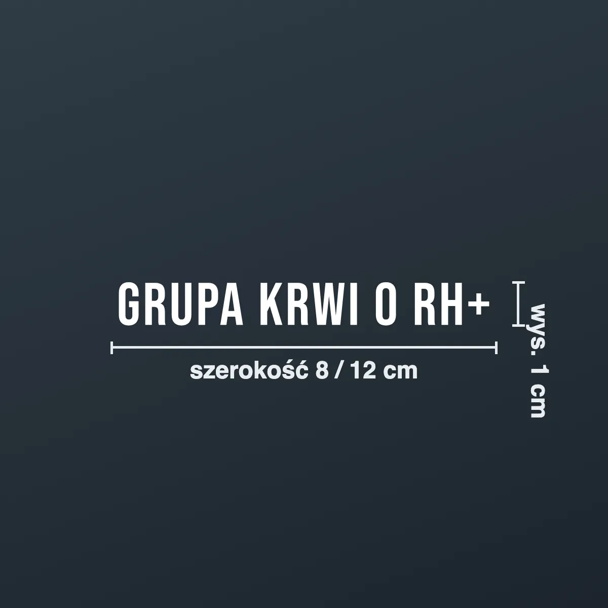 Naklejka z grupą krwi 0 Rh+ na kask