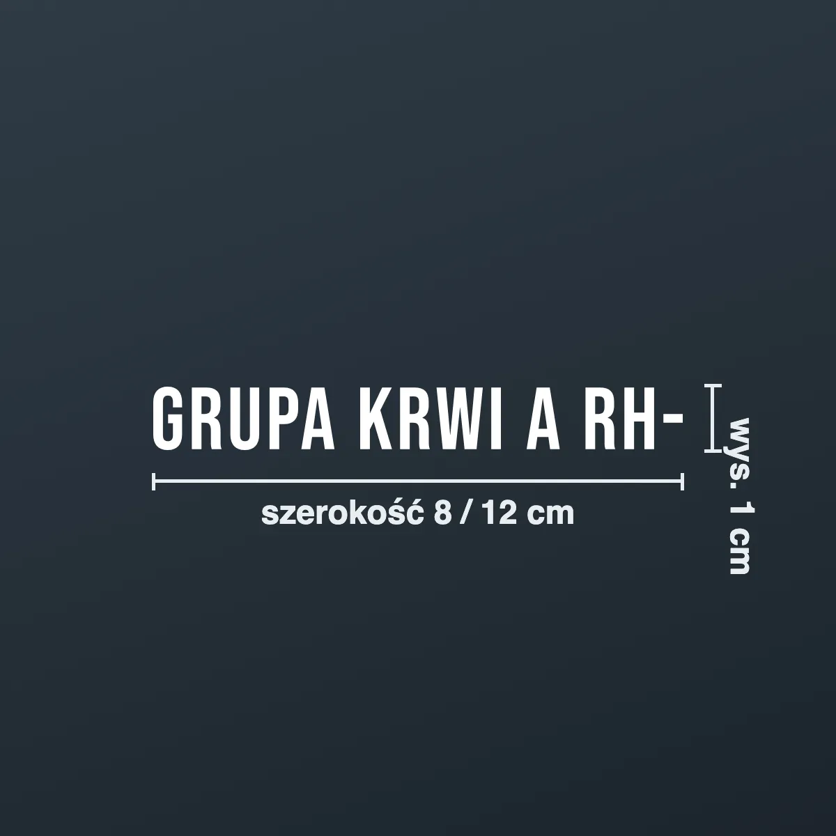 Naklejka z grupą krwi A Rh- na kask