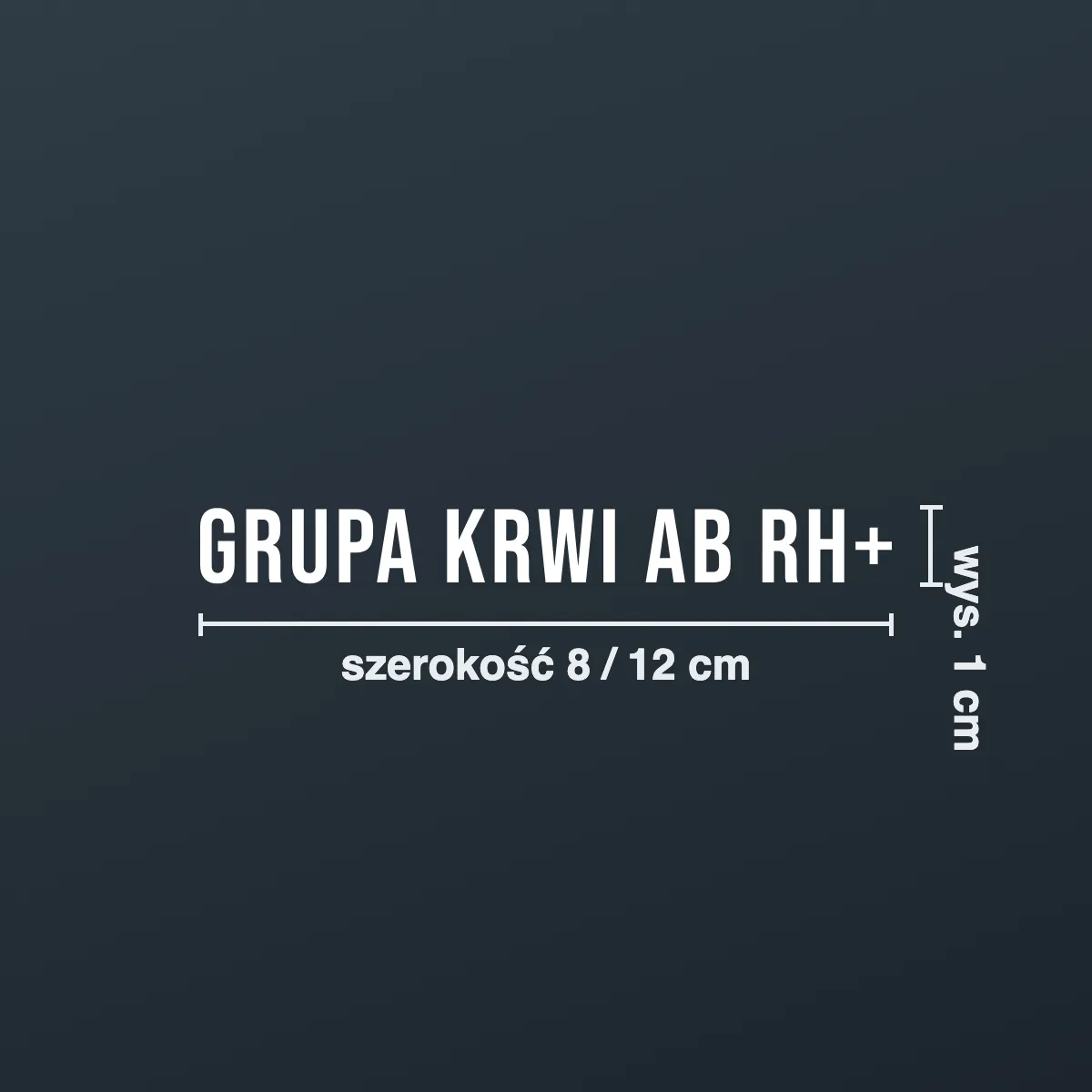 Naklejka z grupą krwi AB Rh+ na kask