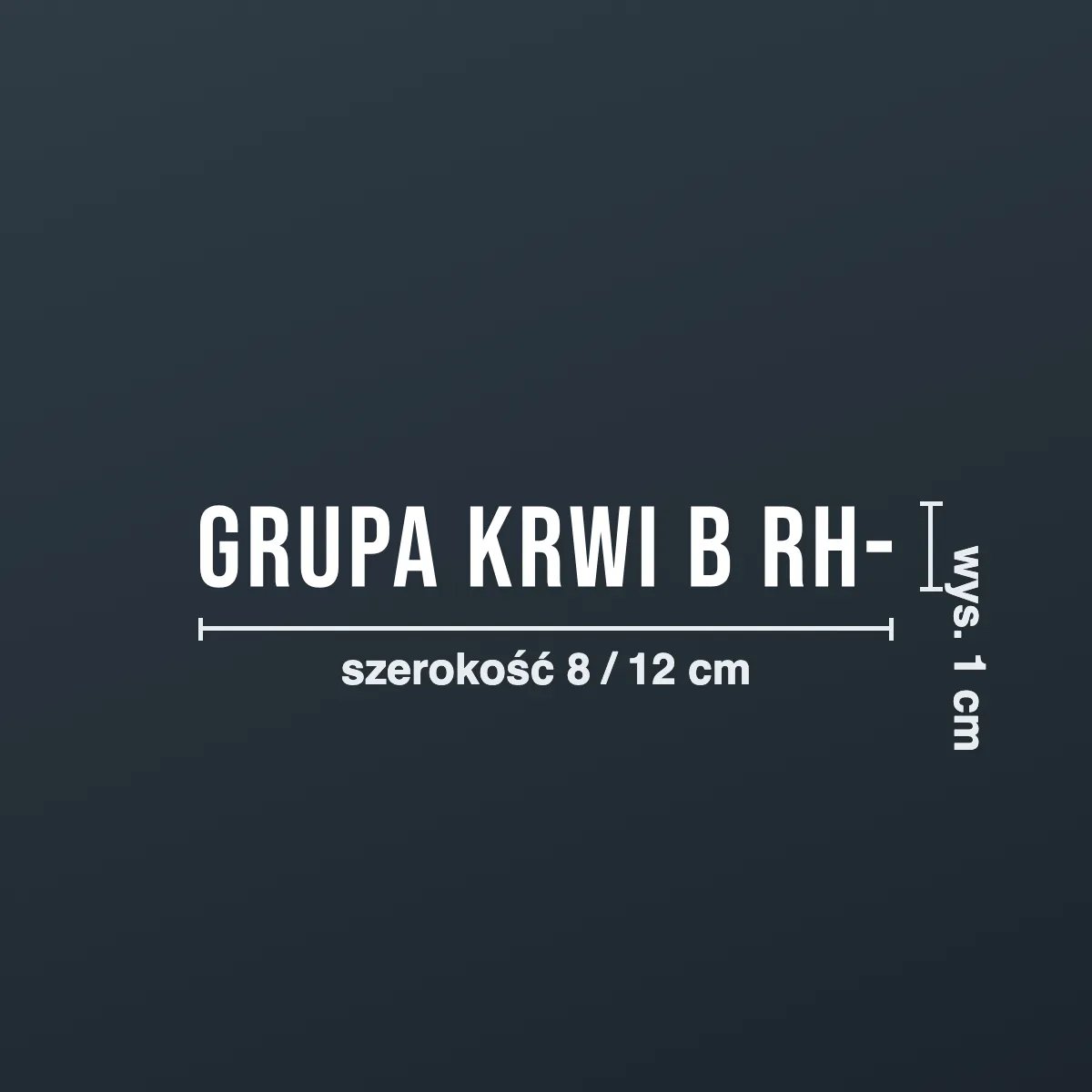Naklejka z grupą krwi B Rh- na kask