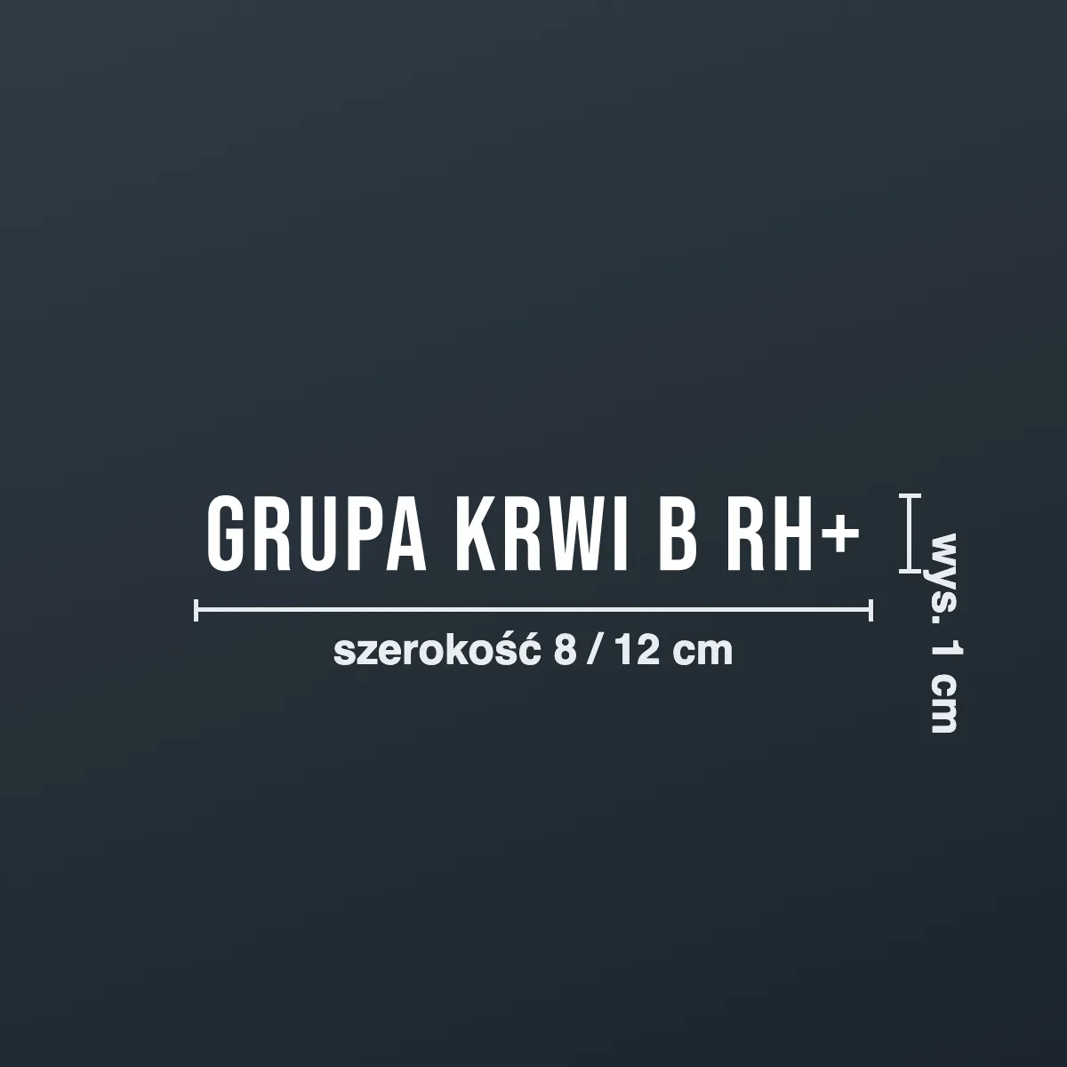 Naklejka z grupą krwi B Rh+ na kask