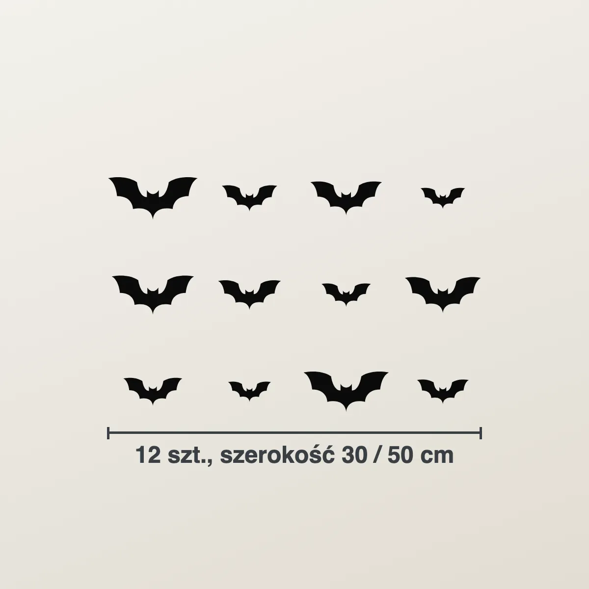 Naklejki na Halloween: nietoperze (12 szt.)