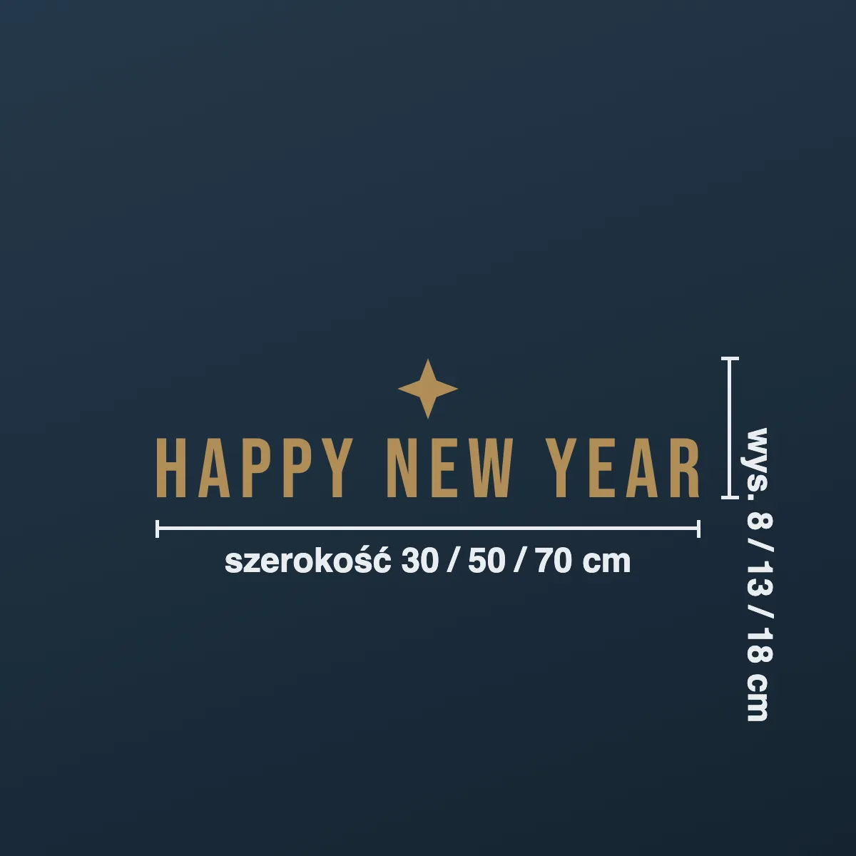 Naklejka sylwestrowa „HAPPY NEW YEAR” z gwiazdą