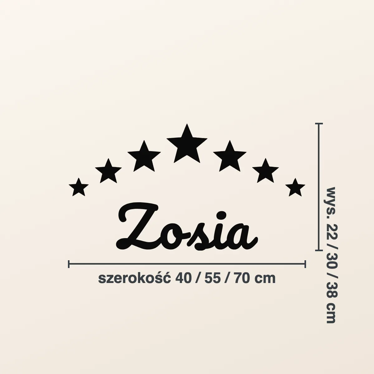 Naklejka na ścianę dla dzieci — Imię dziecka i gwiazdki