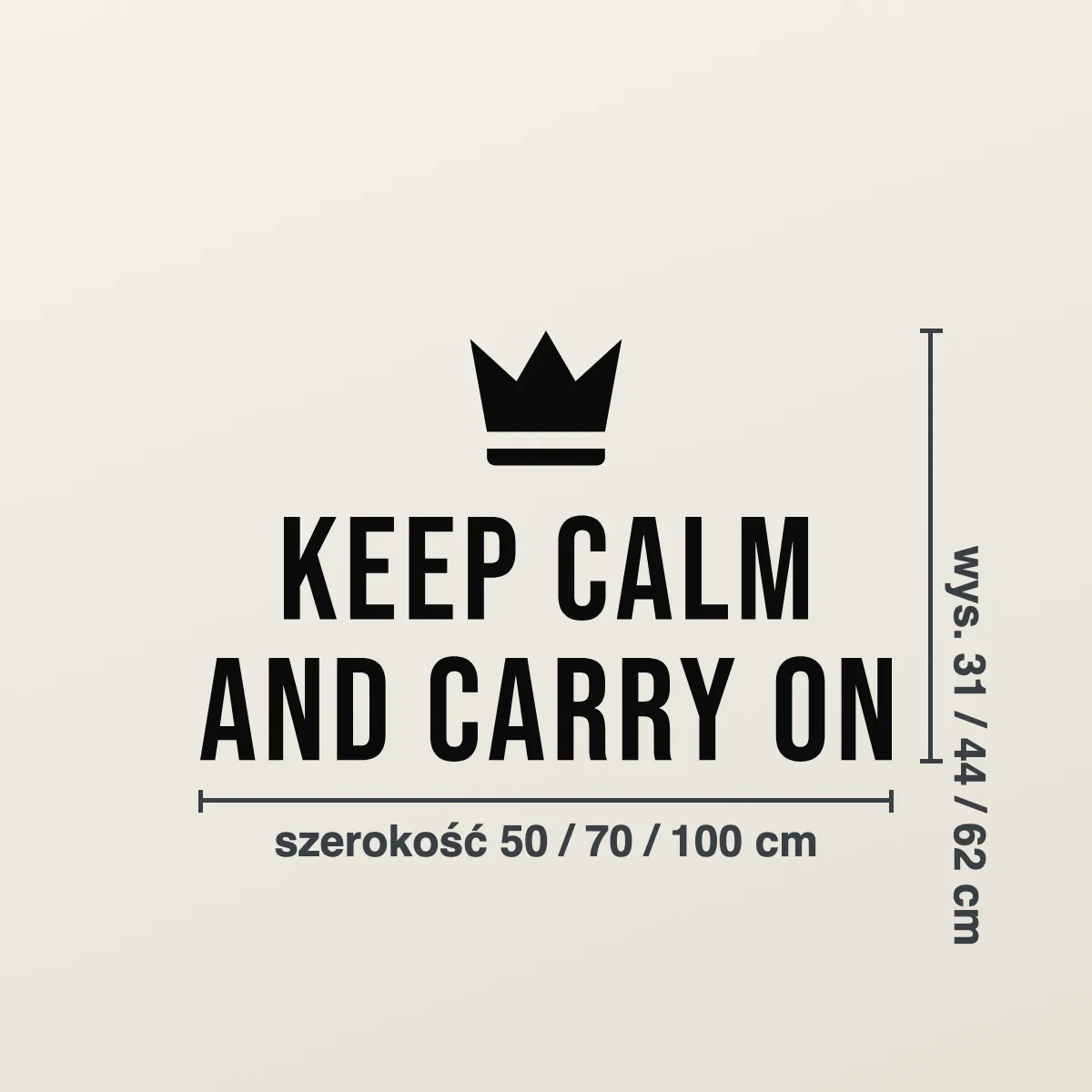 Cytat na ścianę „Keep calm and carry on”