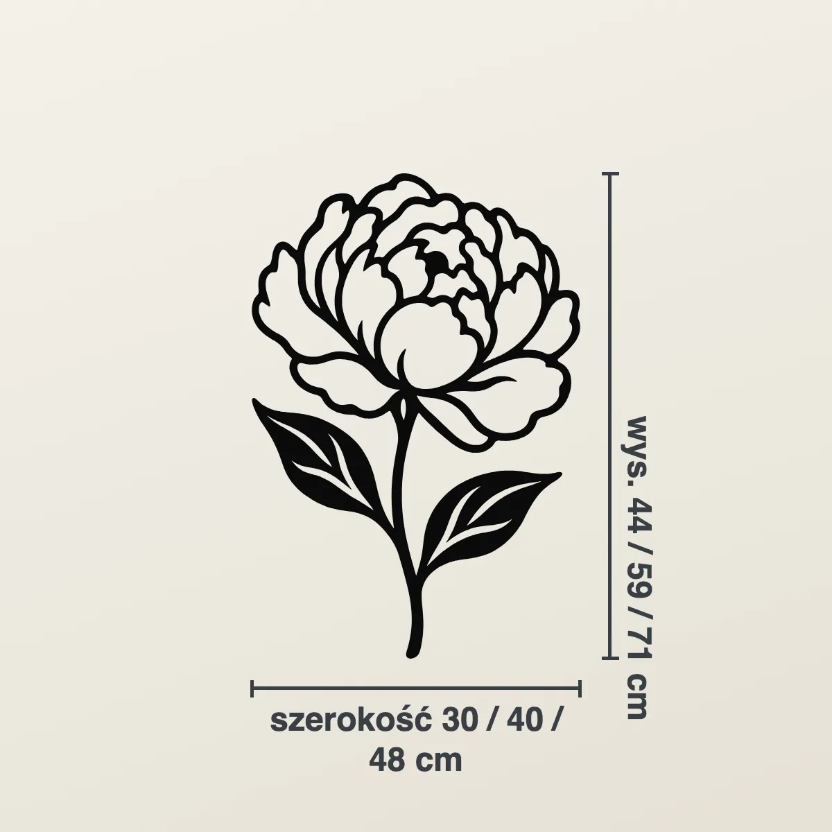 Grafika na ścianę — Konturowa piwonia
