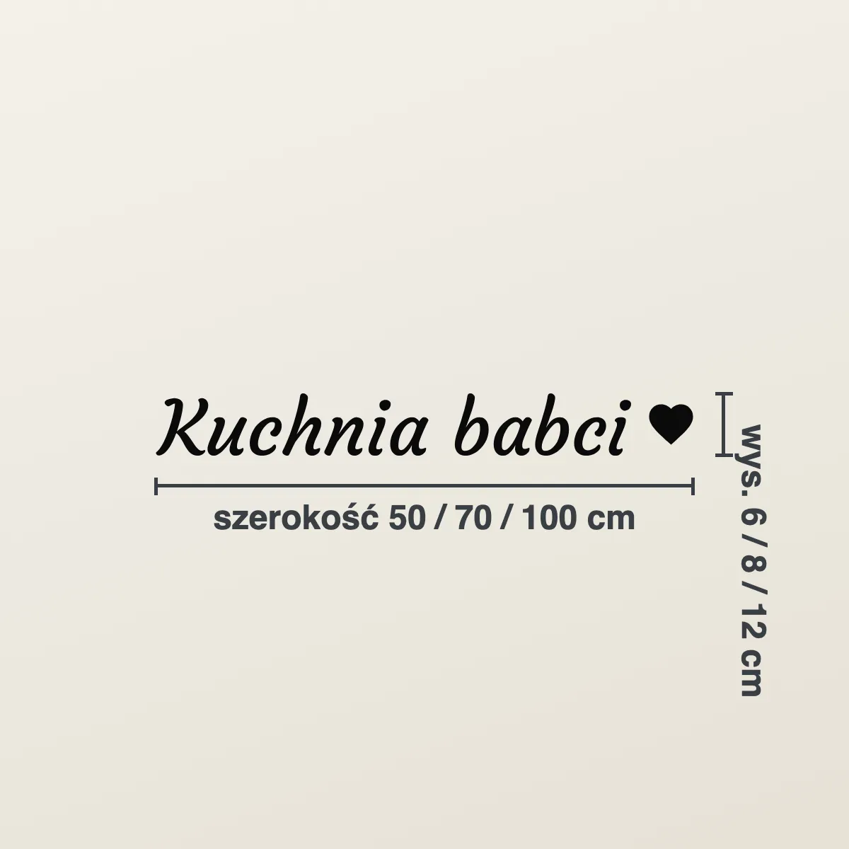 Napis na ścianę do kuchni „Kuchnia babci”