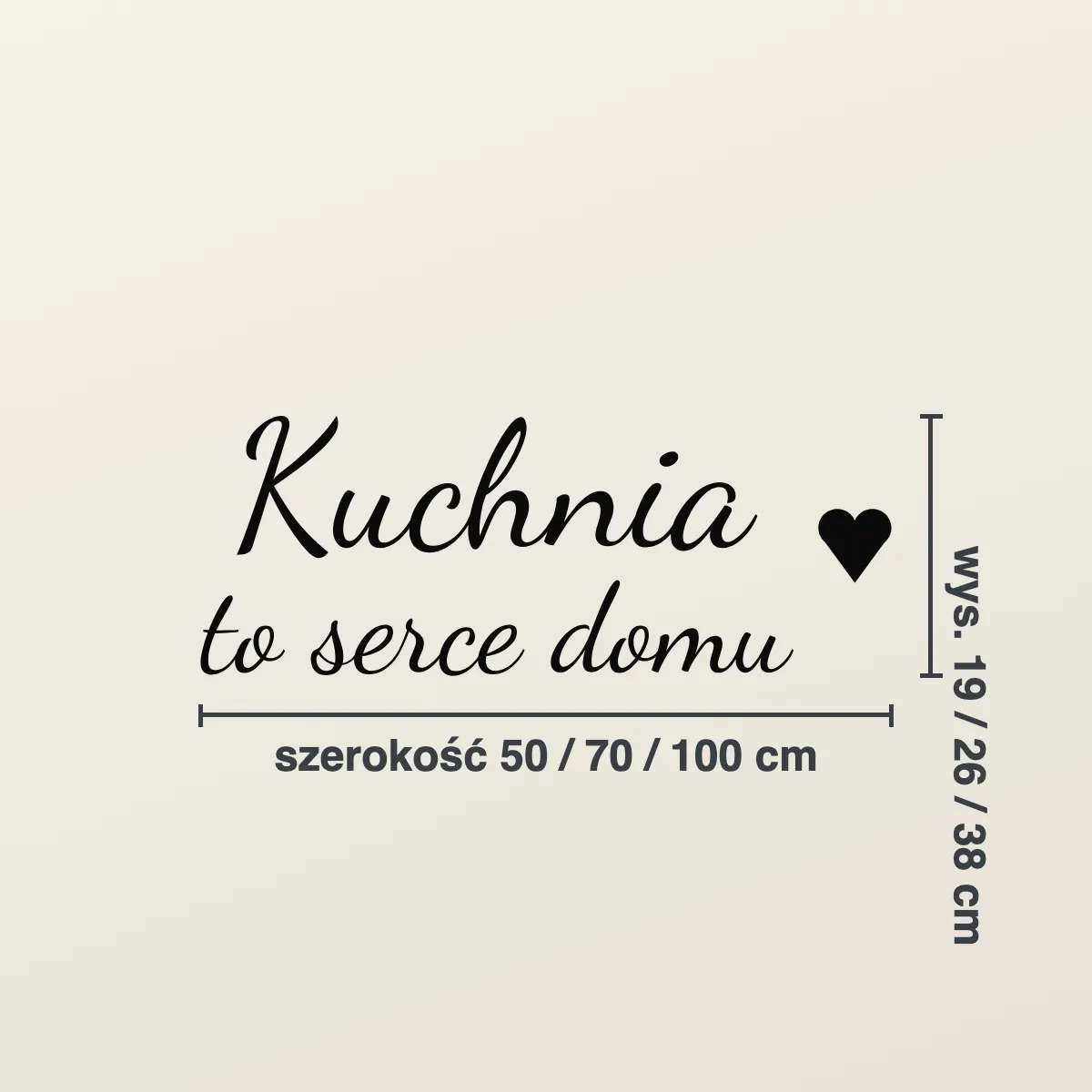 Napis na ścianę „Kuchnia to serce domu”