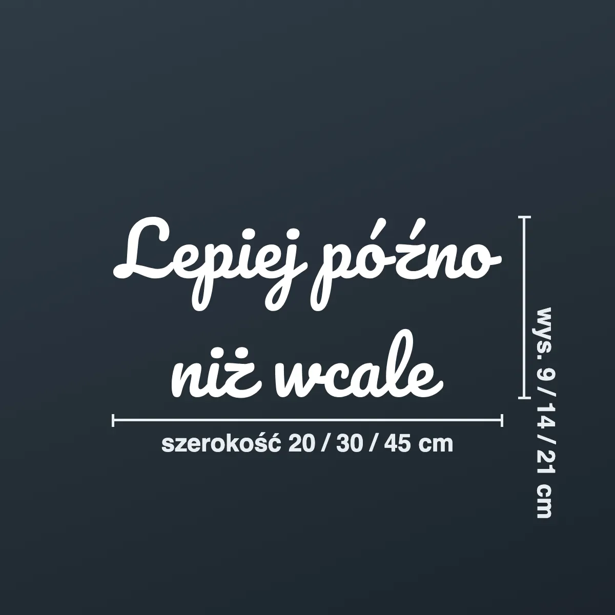 Śmieszna naklejka na auto „Lepiej późno niż wcale”