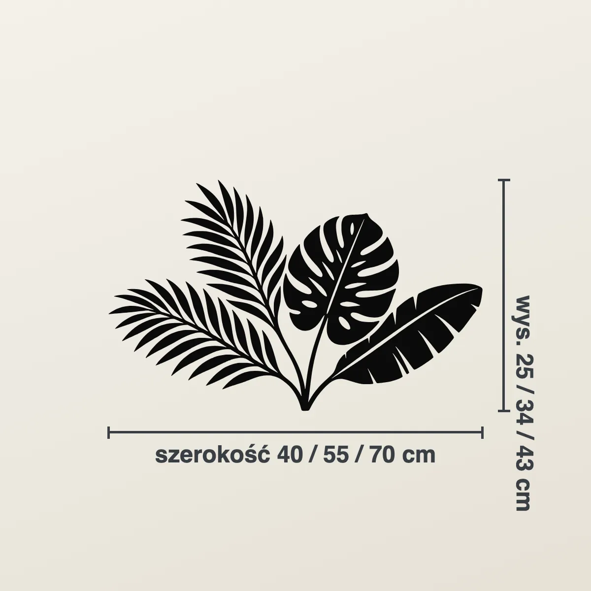Grafika na ścianę — Liście palmowe i monstera