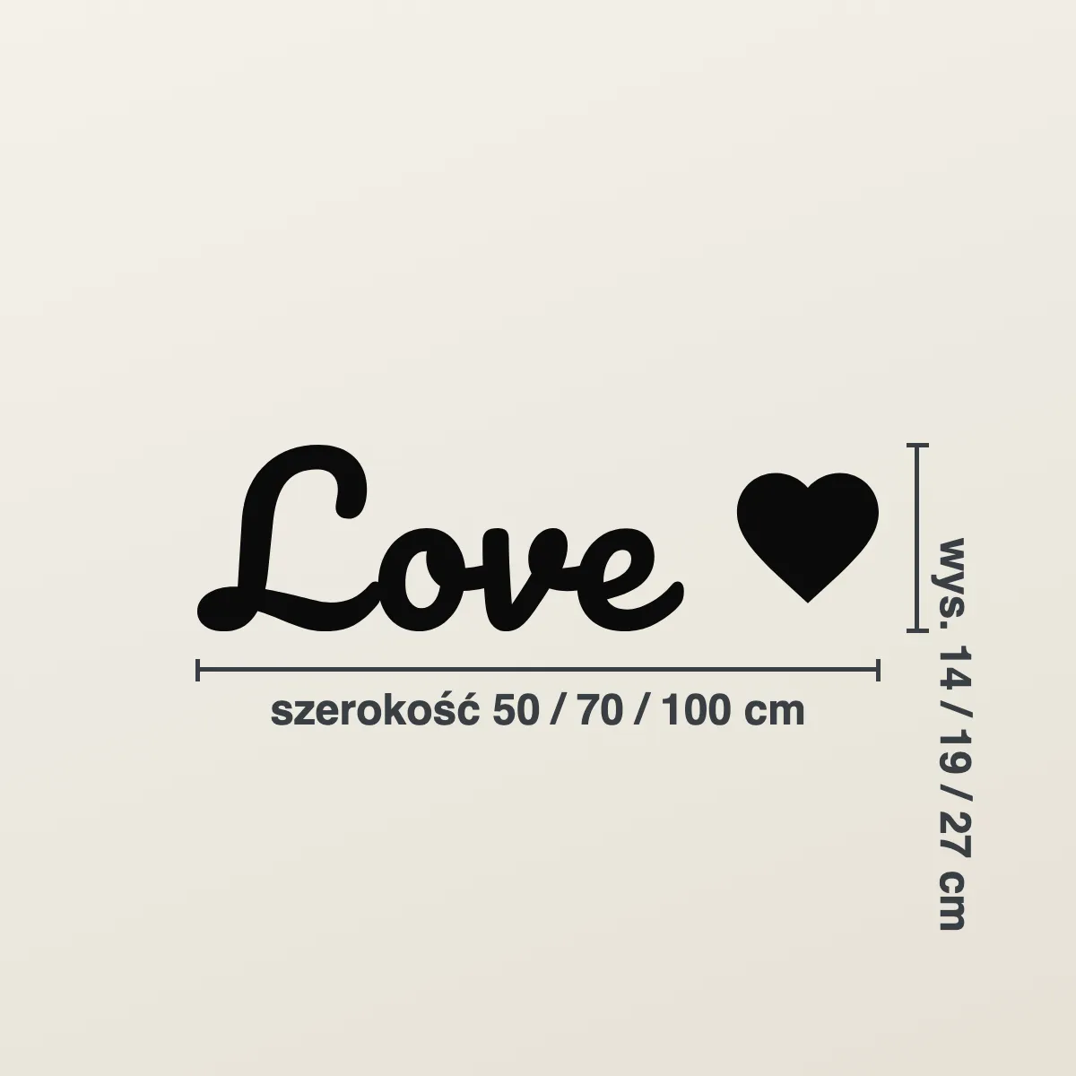 Napis na ścianę „Love”