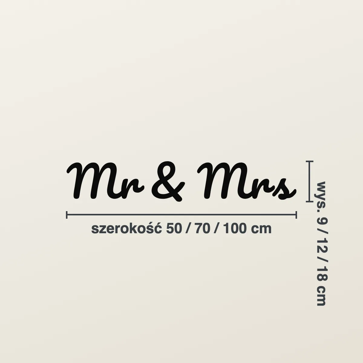 Napis do sypialni „Mr & Mrs”