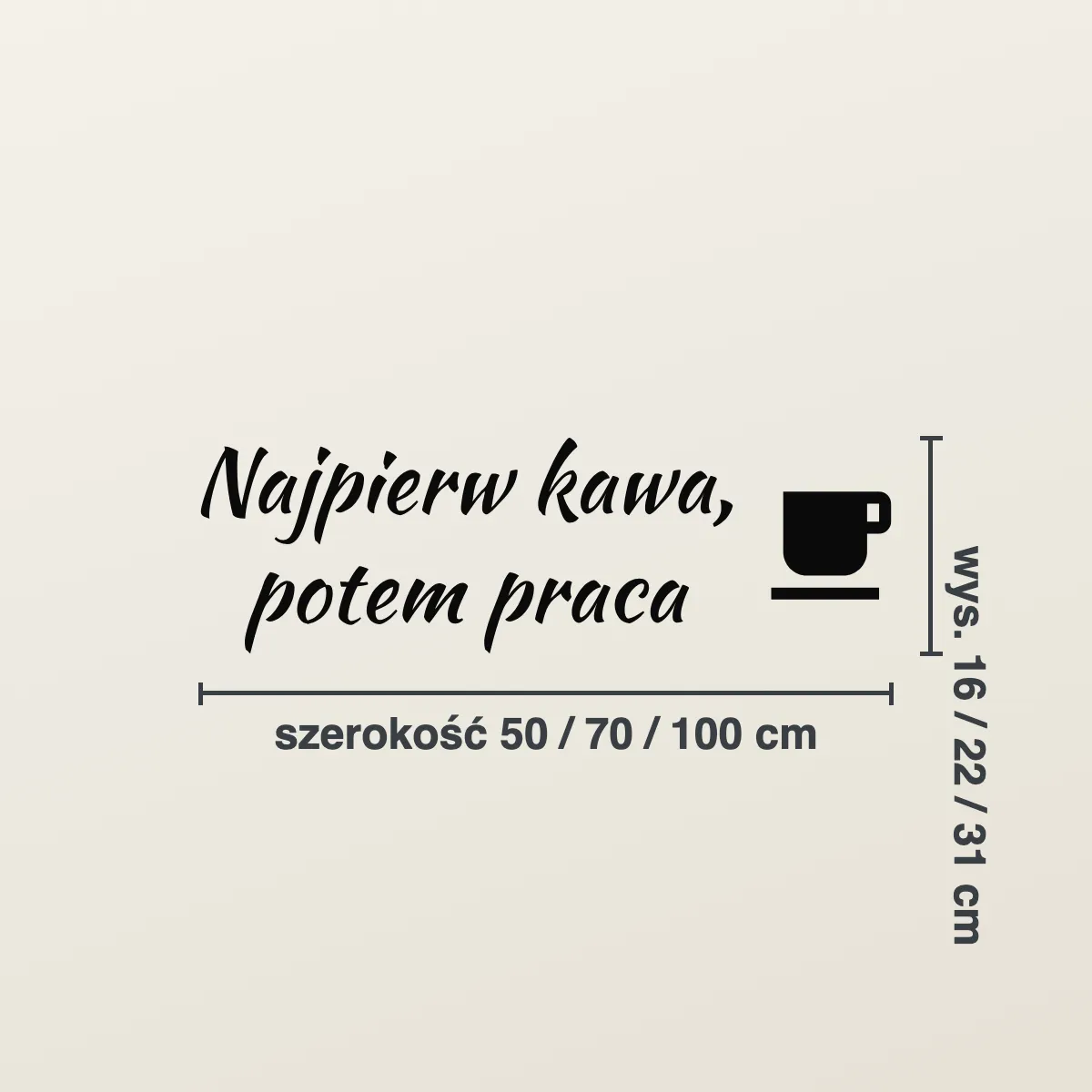 Cytat na ścianę „Najpierw kawa, potem praca”
