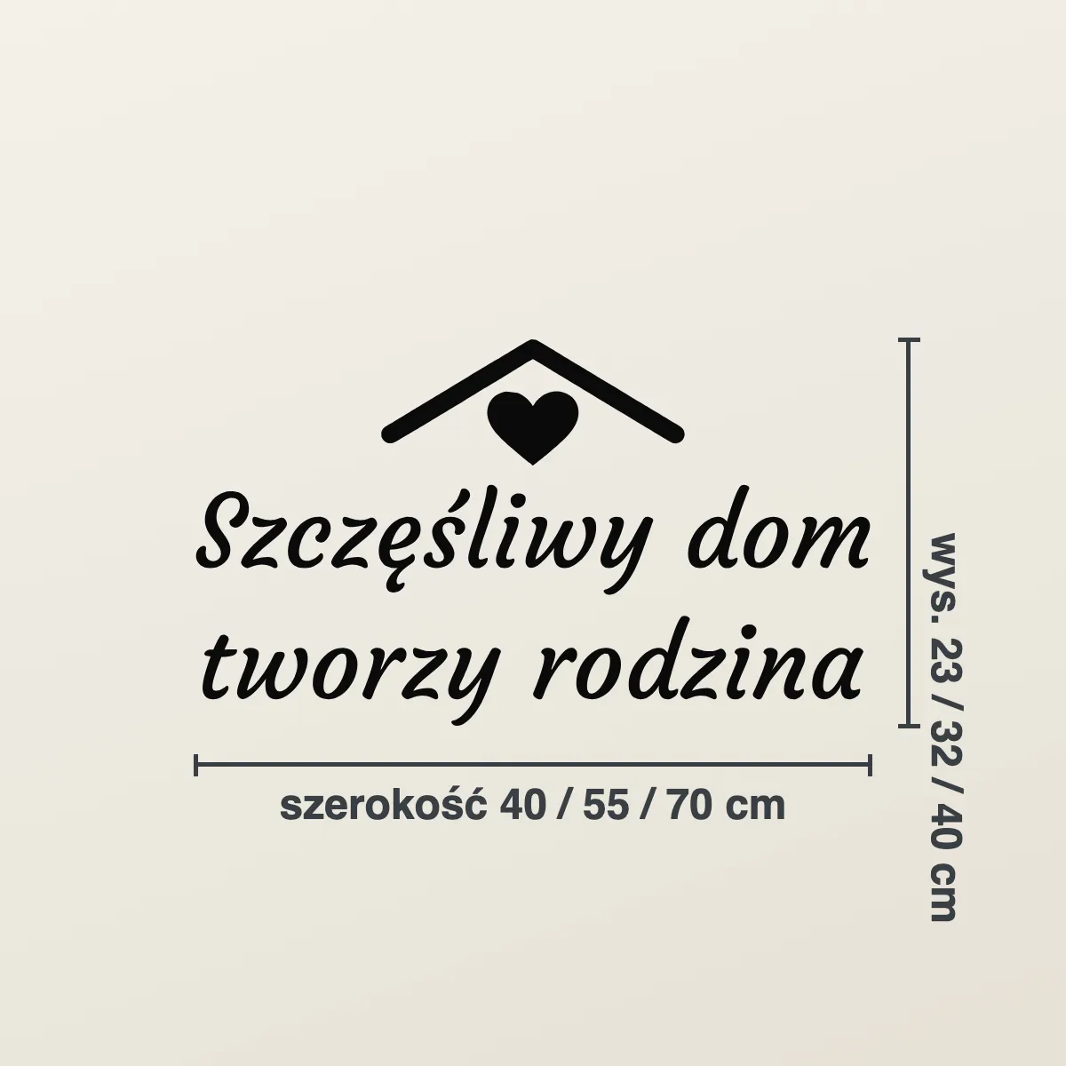 Grafika na ścianę — Napis „Szczęśliwy dom tworzy rodzina”