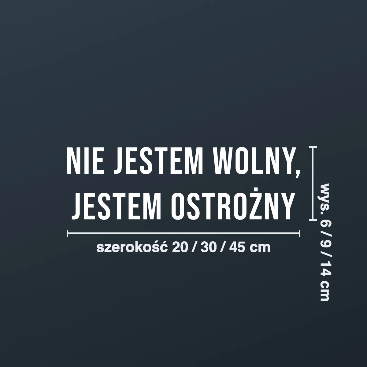 Śmieszna naklejka na auto „Nie jestem wolny, jestem ostrożny”