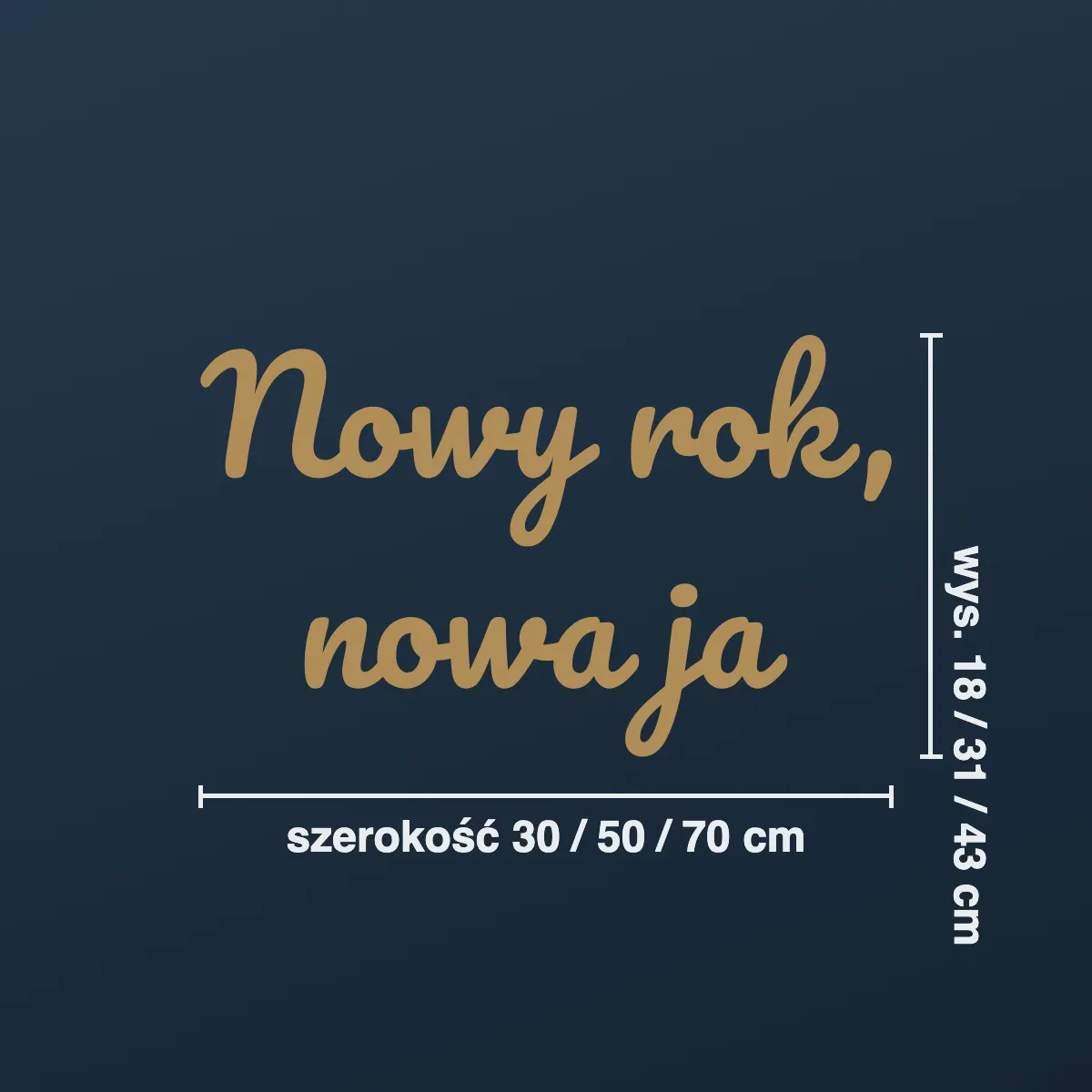 Naklejka sylwestrowa „Nowy rok, nowa ja”