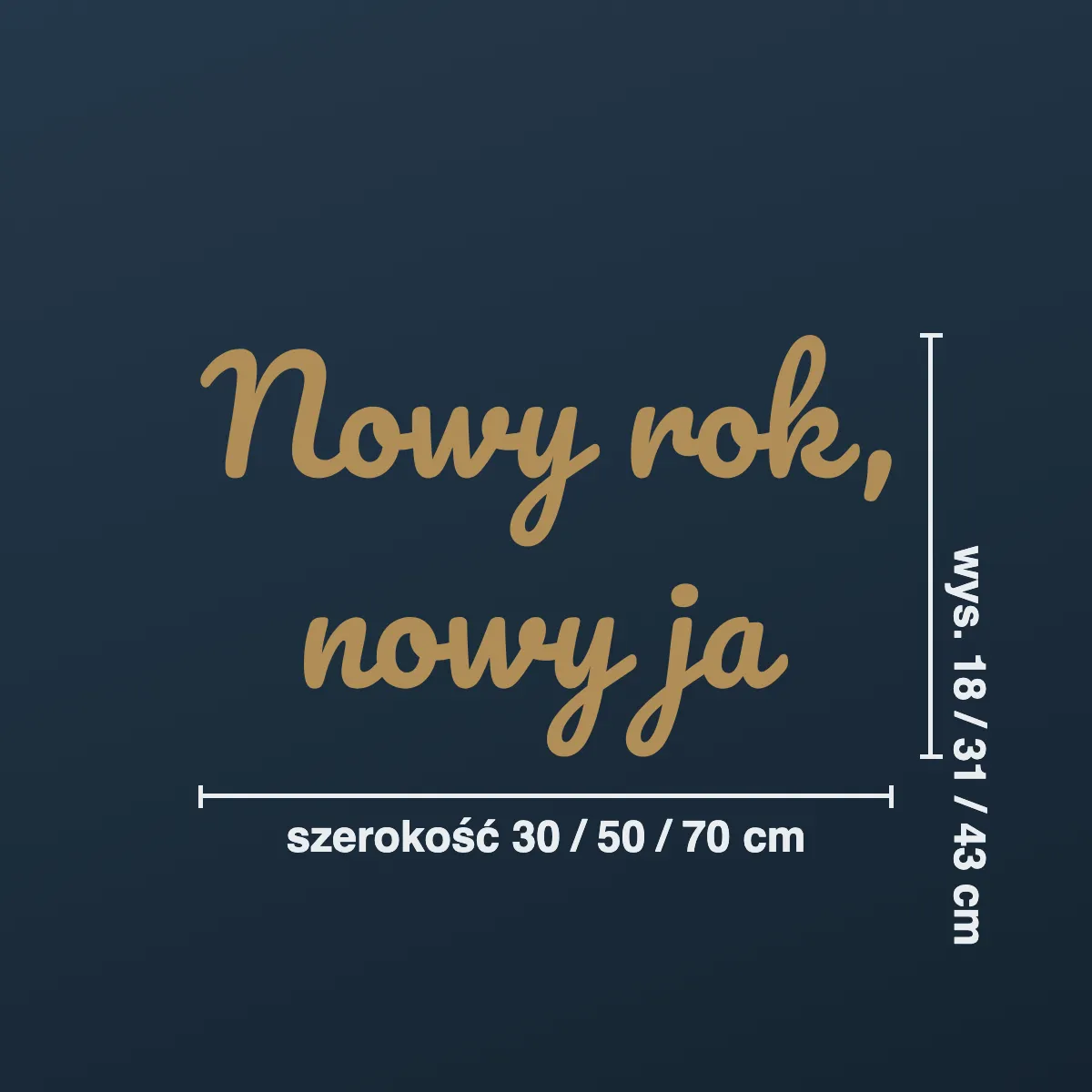 Naklejka sylwestrowa „Nowy rok, nowy ja”