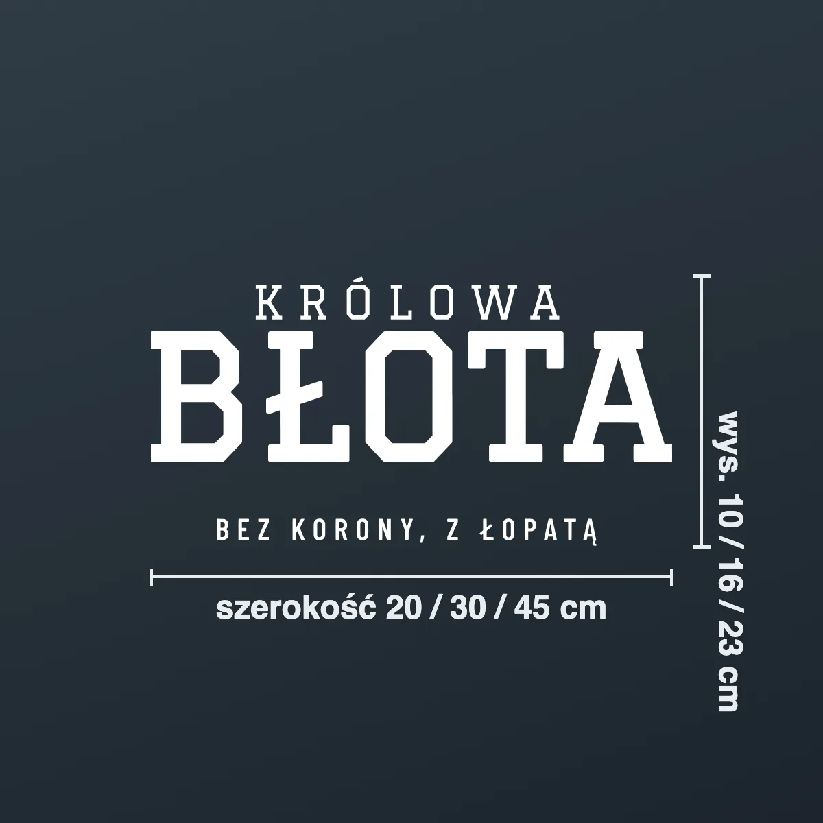 Naklejka offroad „Królowa błota bez korony, z łopatą”