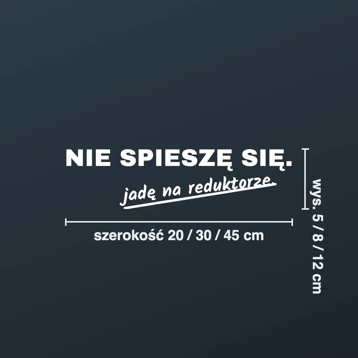 Naklejka offroad „Nie spieszę się. jadę na reduktorze.”