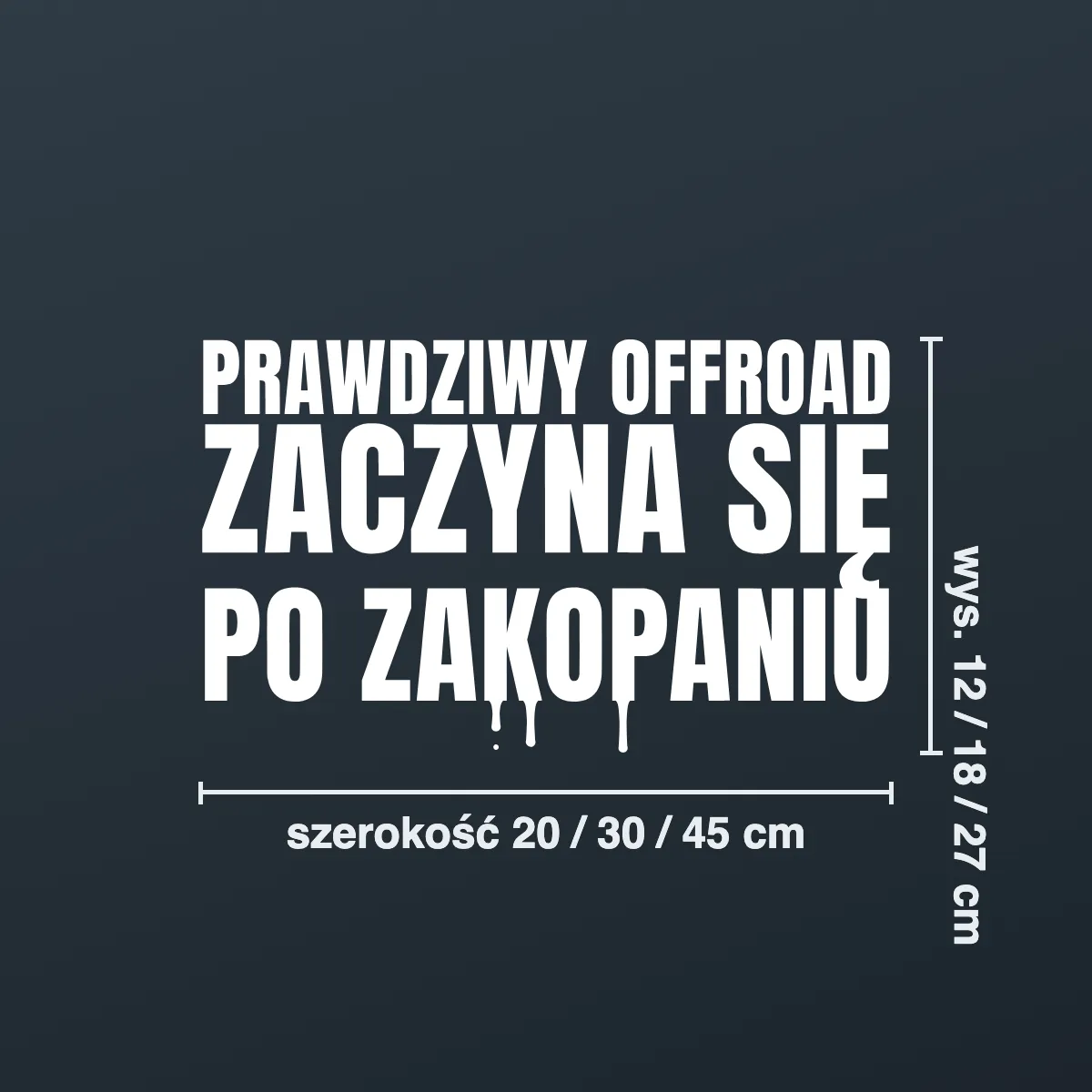 Naklejka offroad „Prawdziwy offroad zaczyna się po zakopaniu”