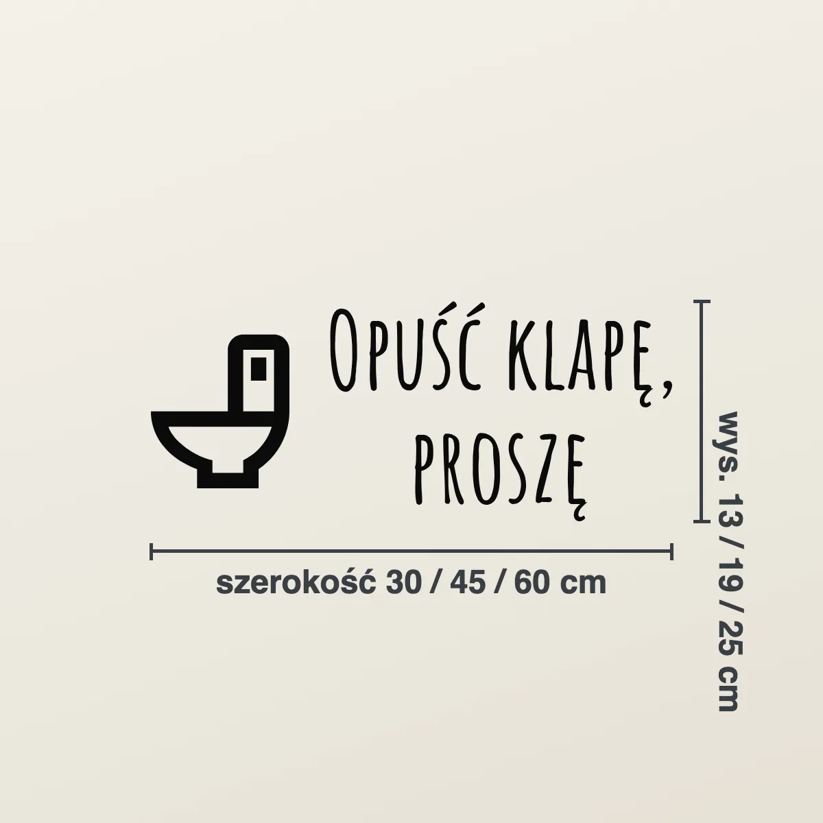 Naklejka do łazienki „Opuść klapę, proszę”