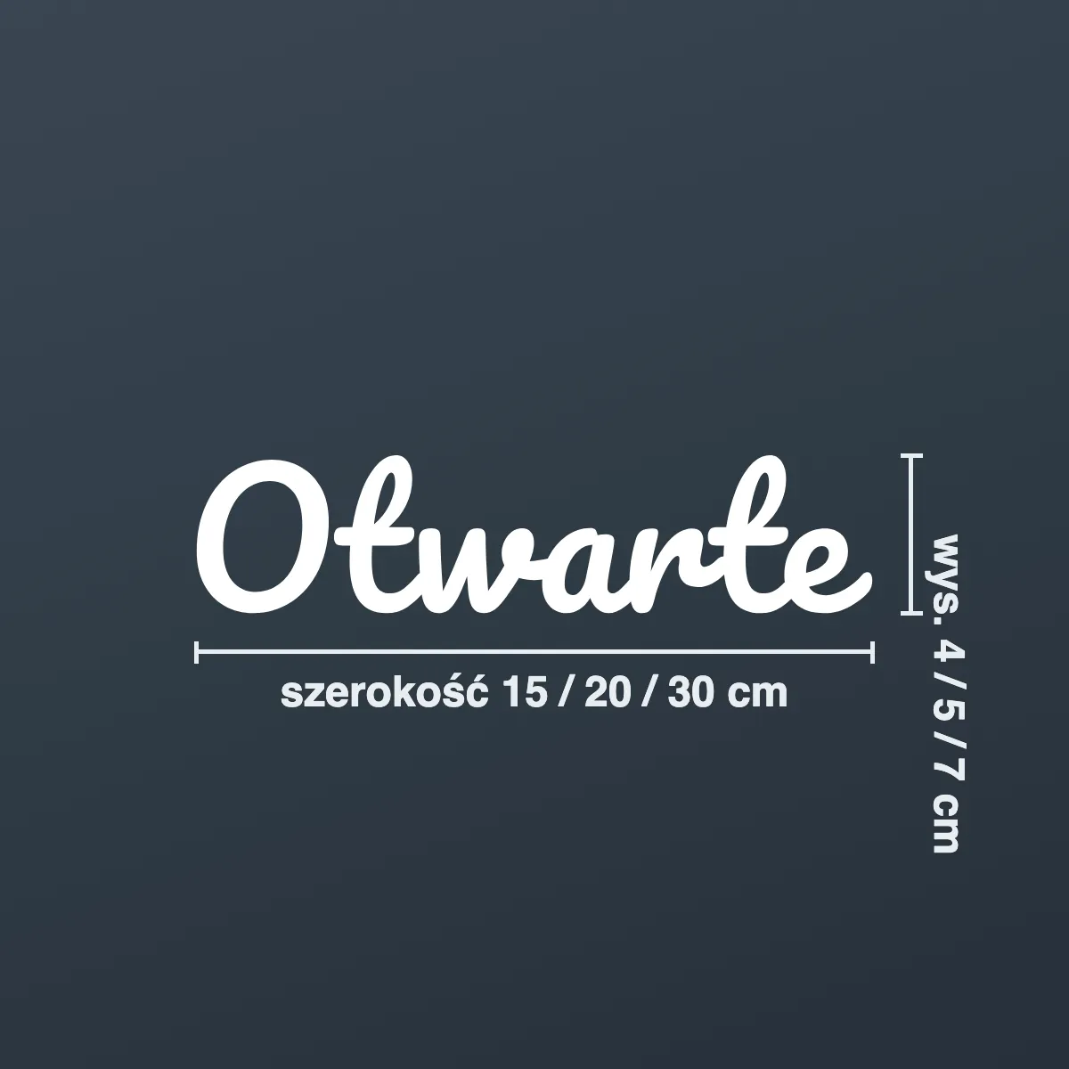 Naklejka informacyjna „Otwarte” pismo odręczne