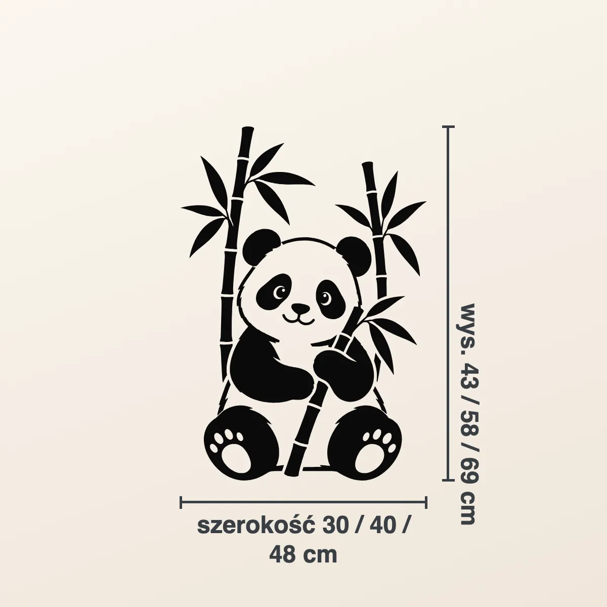 Naklejka na ścianę dla dzieci — Panda z bambusem