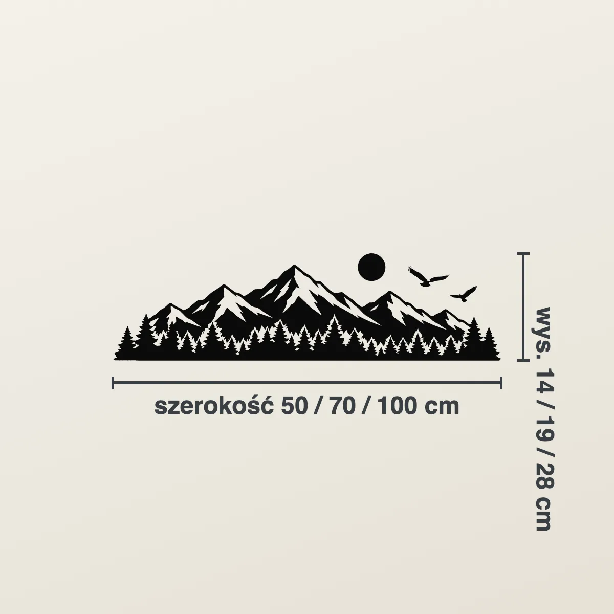 Grafika na ścianę — Panorama gór i lasu