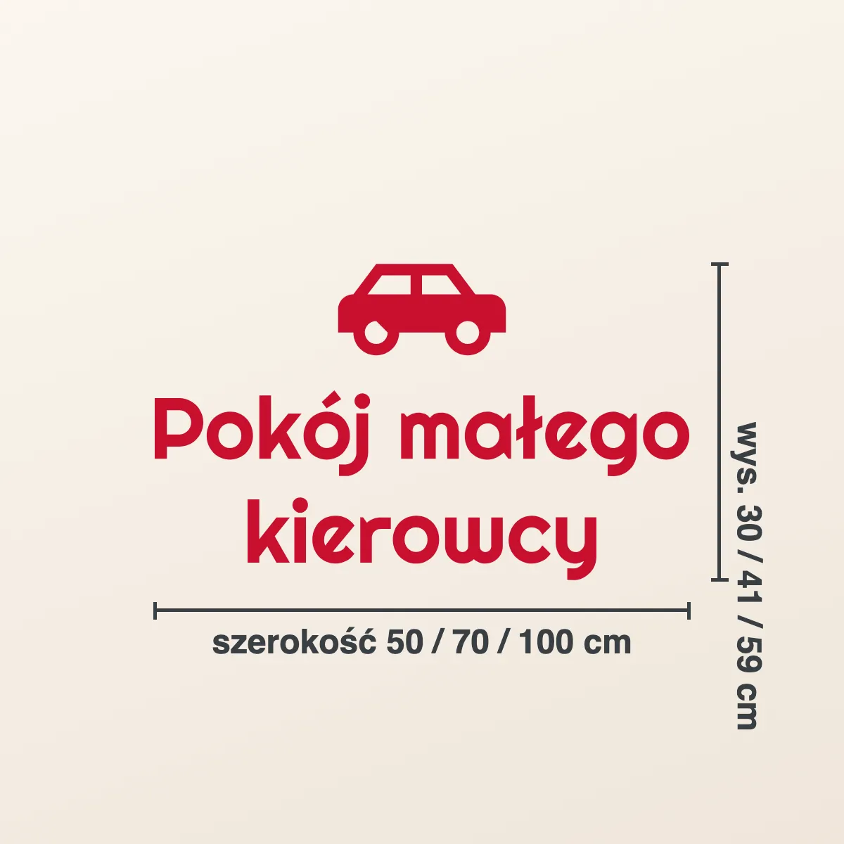 Naklejka do pokoju dziecka „Pokój małego kierowcy”