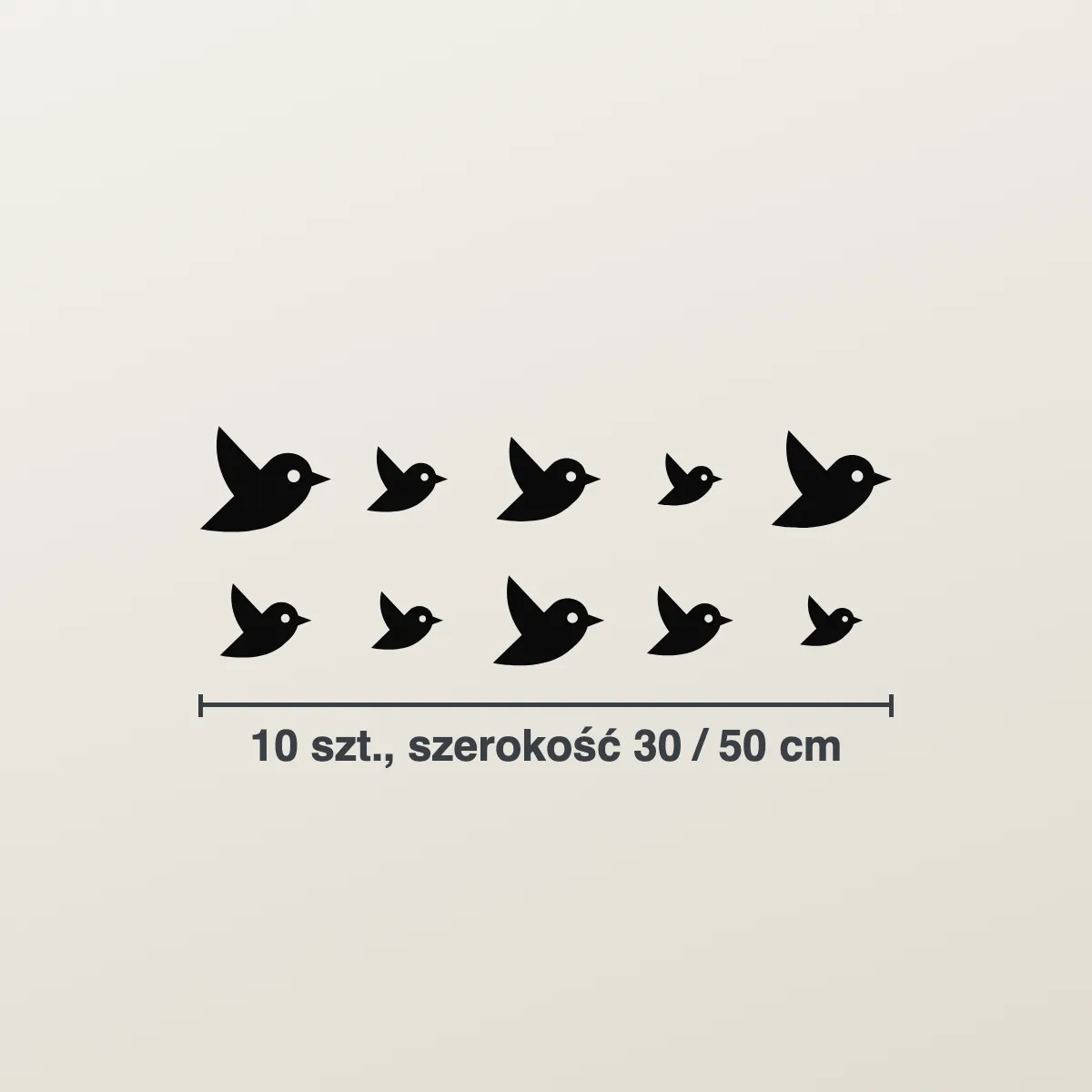 Naklejki ptaszki — komplet 10 szt.