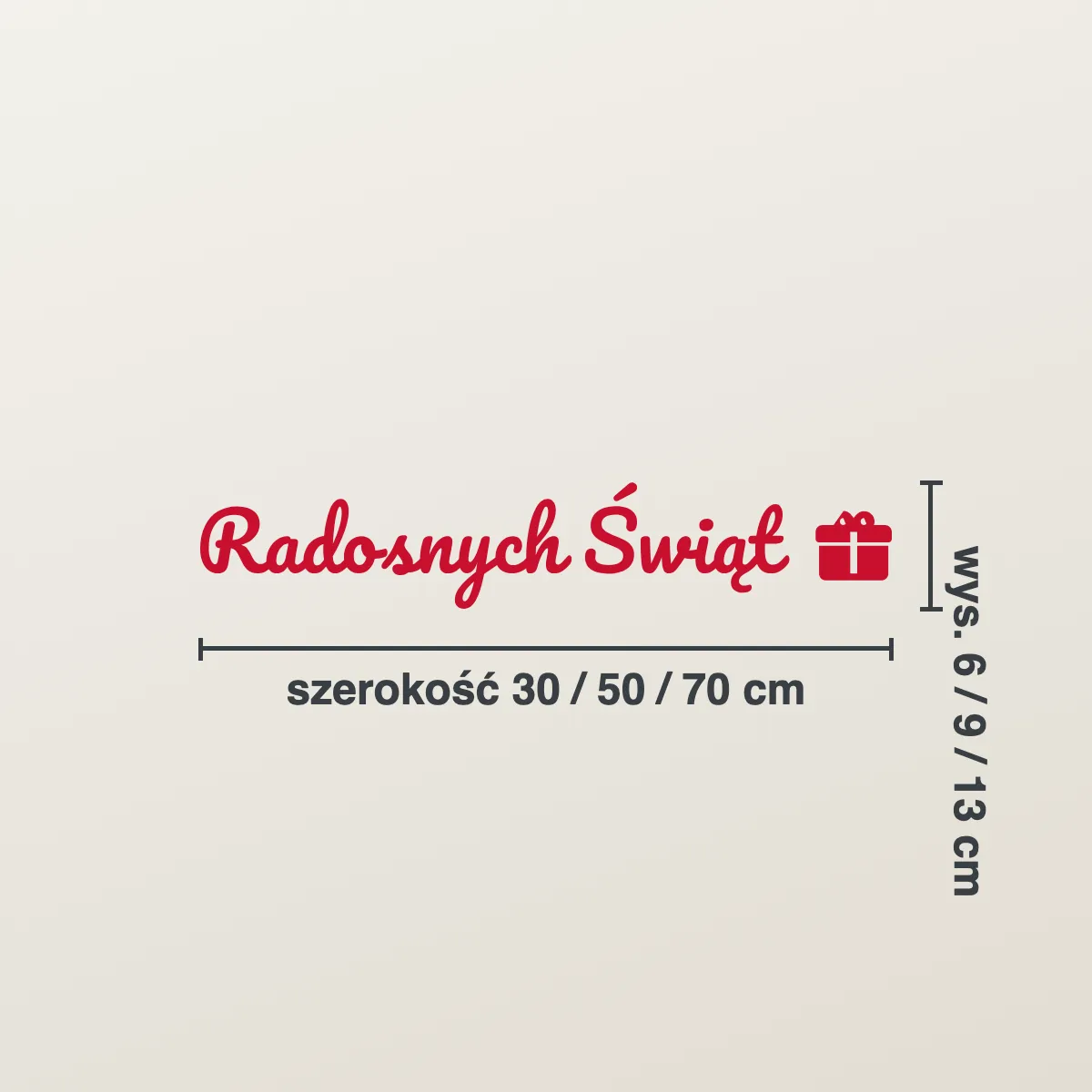 Naklejka świąteczna na okno „Radosnych Świąt”