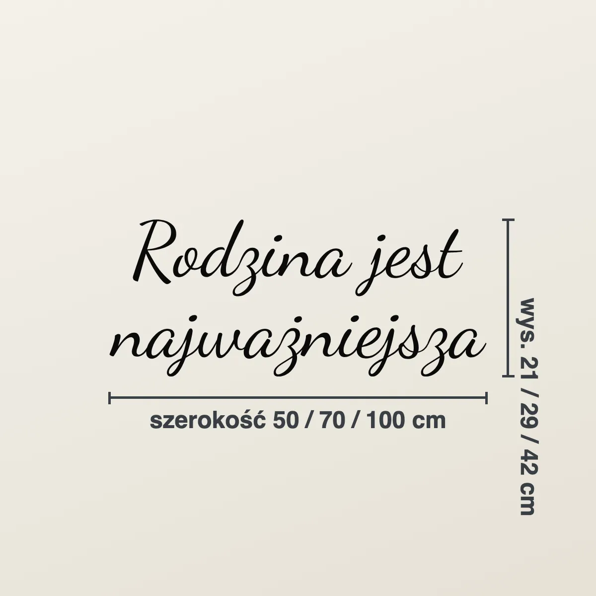 Napis na ścianę „Rodzina jest najważniejsza”