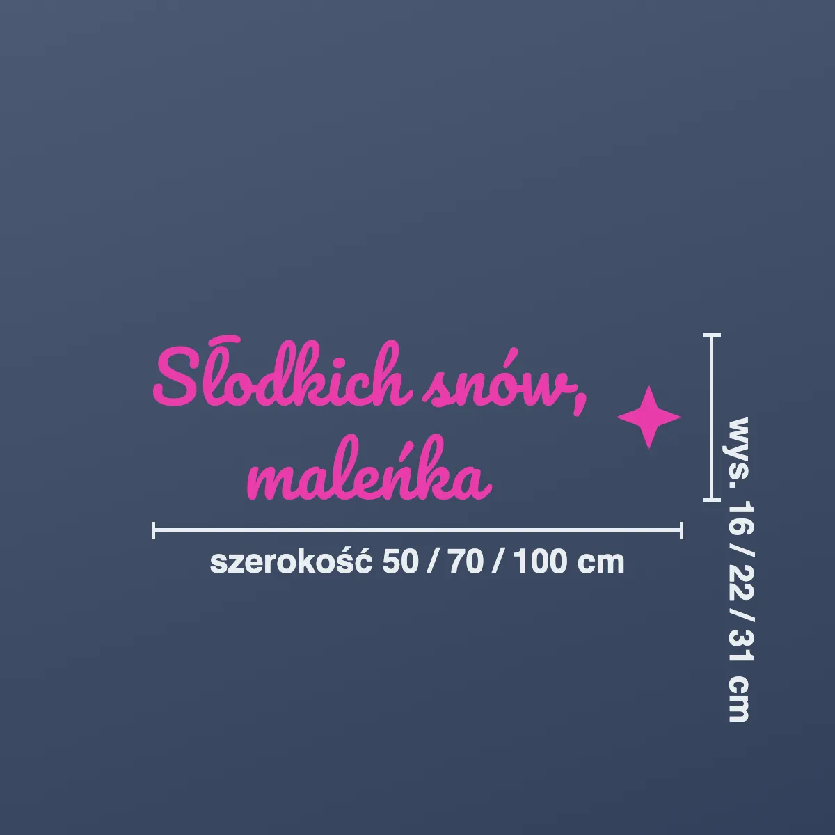 Naklejka do pokoju dziecka „Słodkich snów, maleńka”