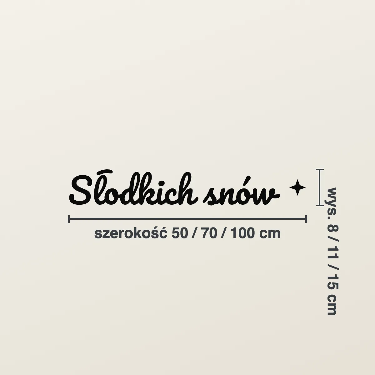 Napis do sypialni „Słodkich snów”