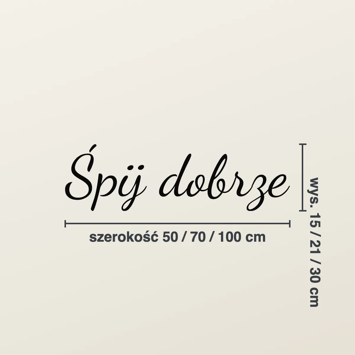 Napis do sypialni „Śpij dobrze”