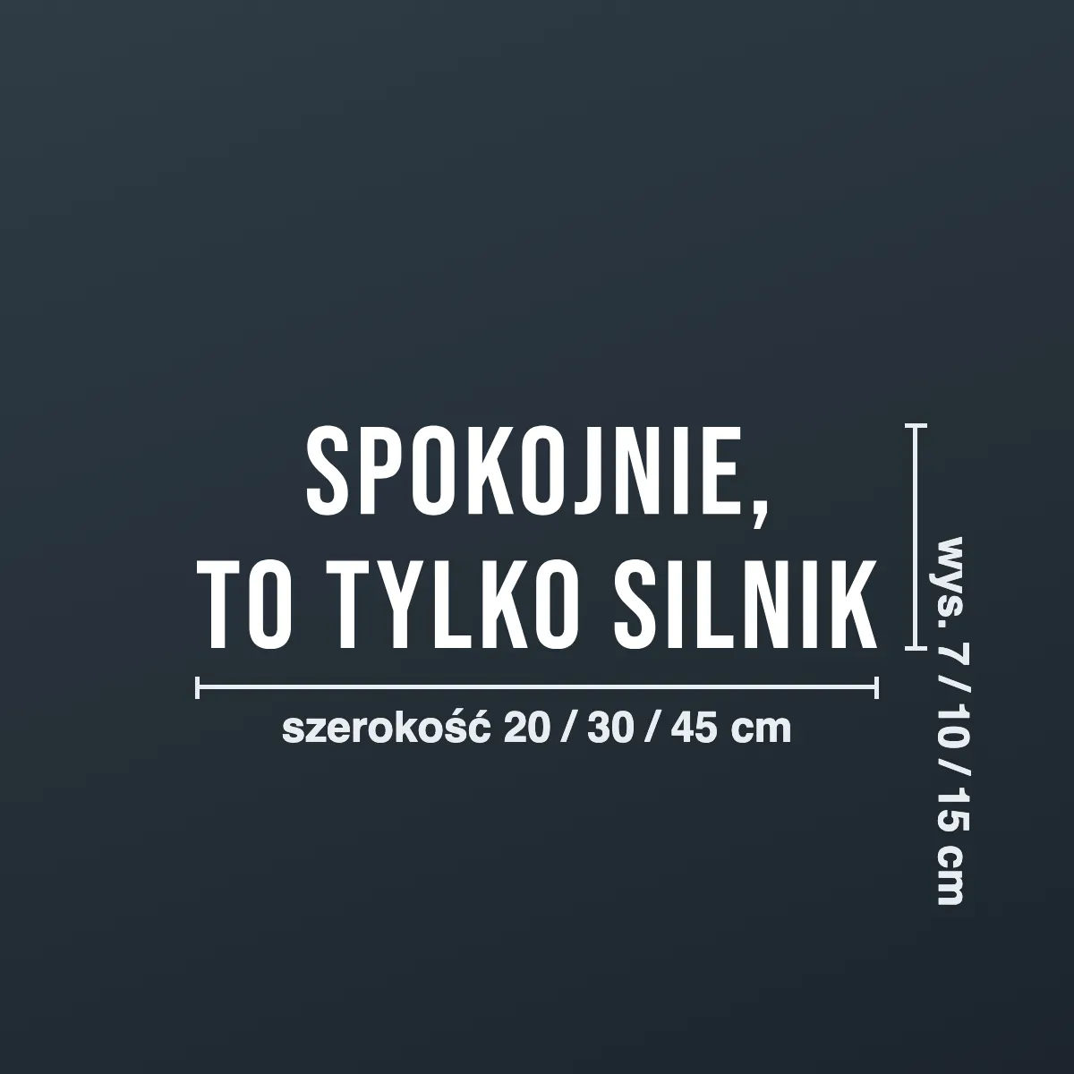 Śmieszna naklejka na auto „Spokojnie, to tylko silnik”