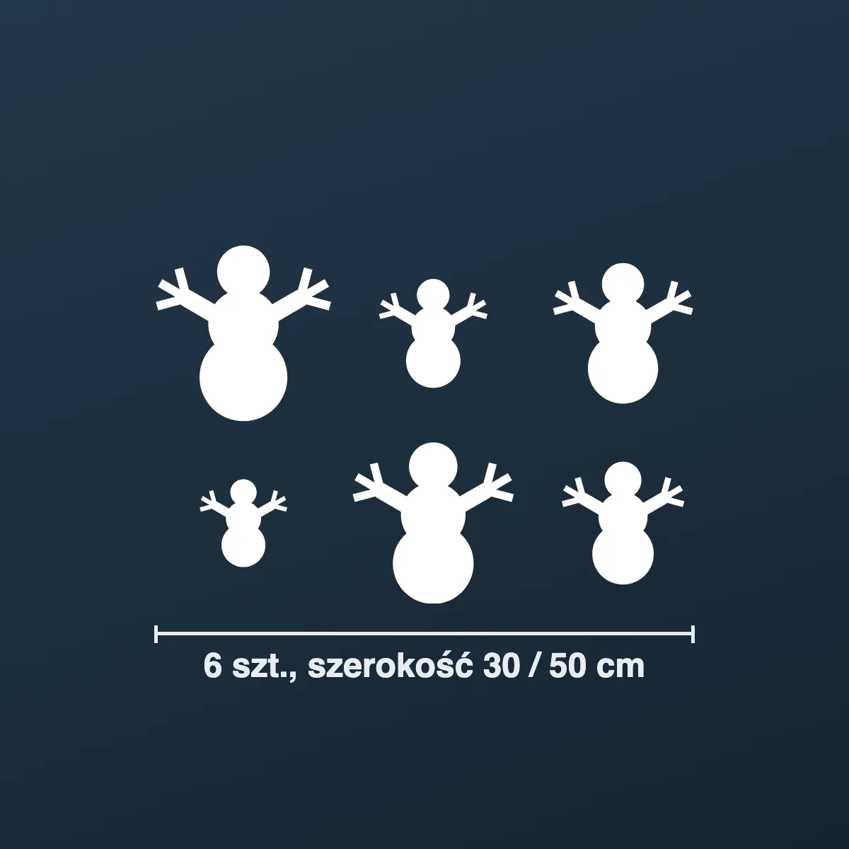 Naklejki świąteczne na okno: bałwanki (6 szt.)