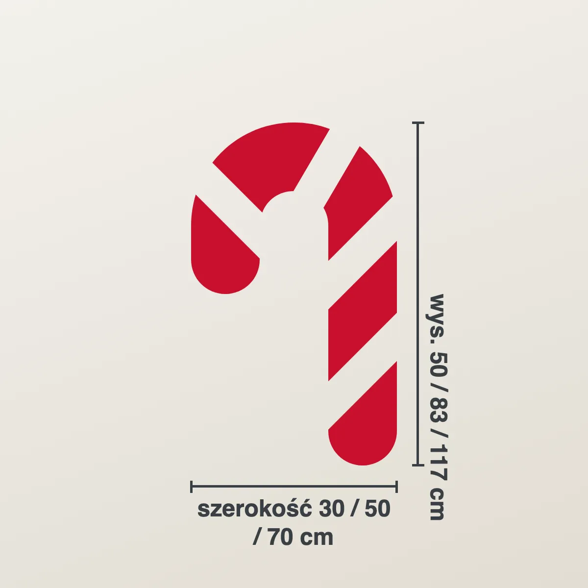 Naklejka świąteczna na okno — laska cukrowa