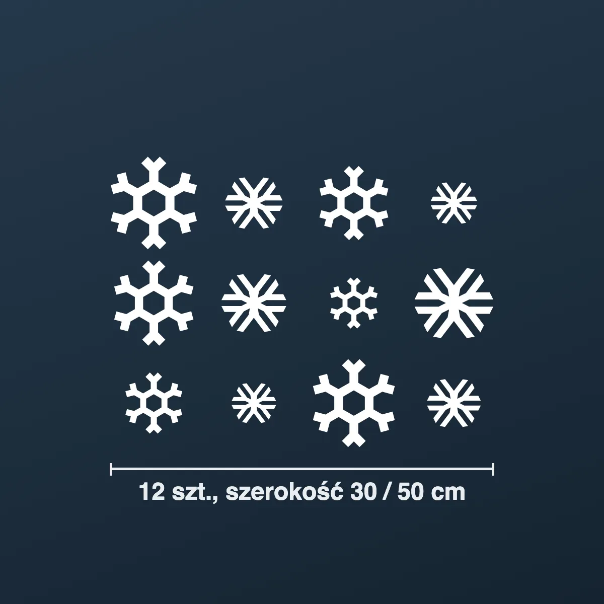 Naklejki świąteczne na okno: śnieżynki (12 szt.)