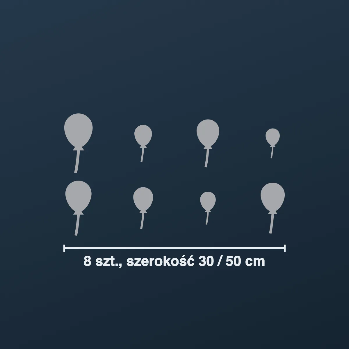 Naklejki sylwestrowe: balony (8 szt.)