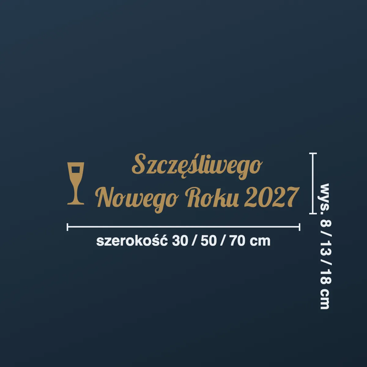 Naklejka sylwestrowa „Szczęśliwego Nowego Roku 2027”