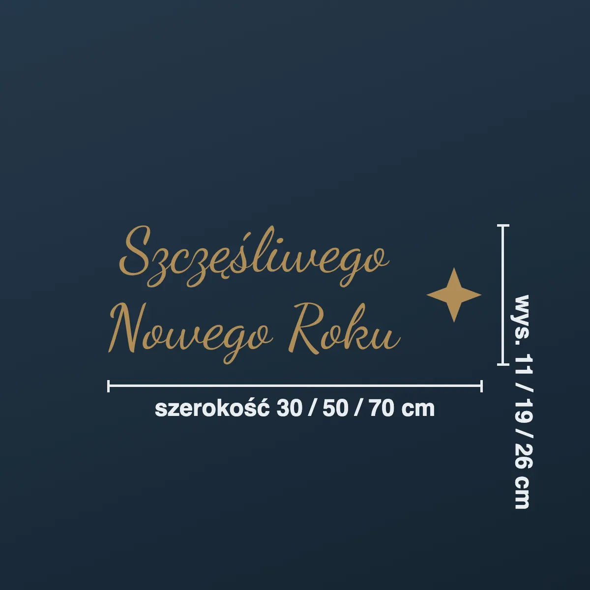 Naklejka świąteczna na okno „Szczęśliwego Nowego Roku”